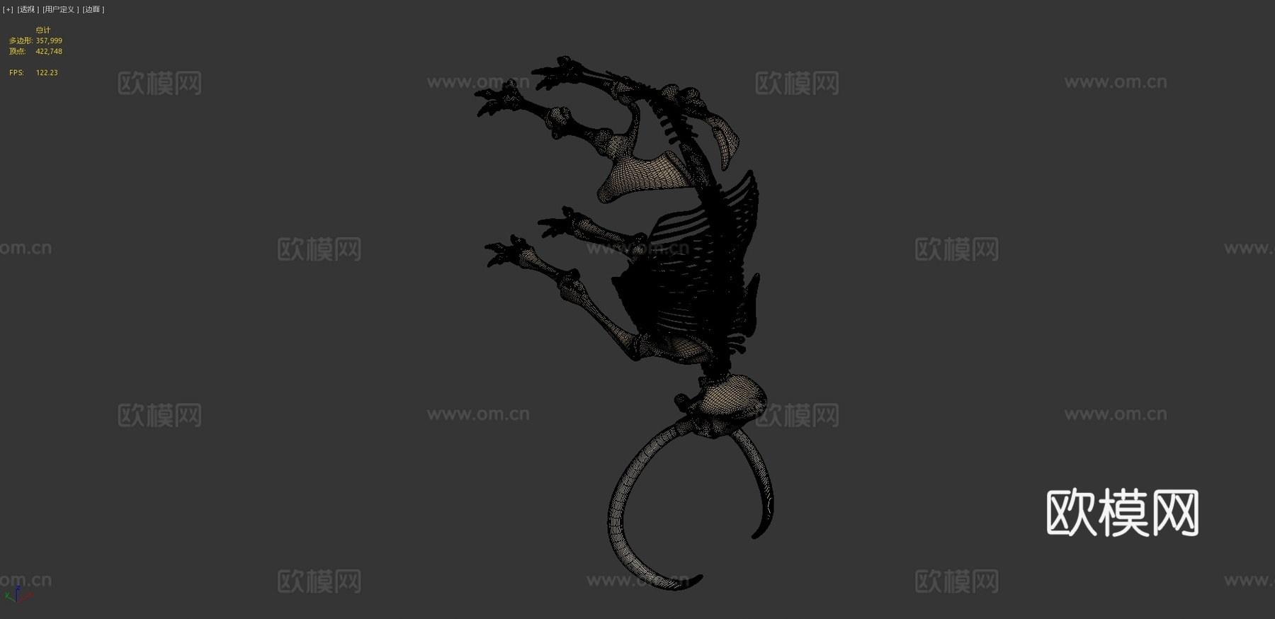 猛犸象骨架3d模型
