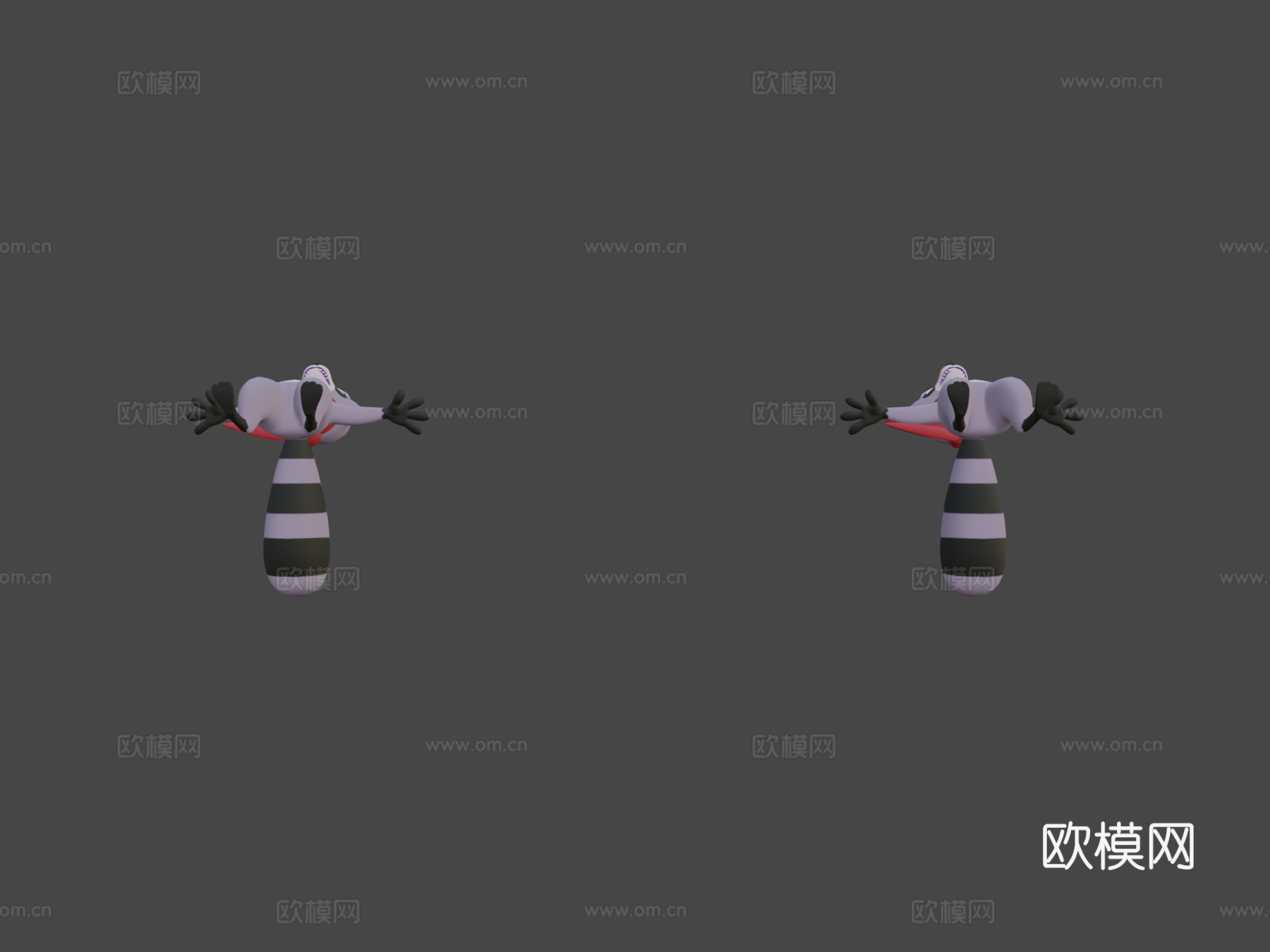 漫步浣熊-靛蓝公园3d模型
