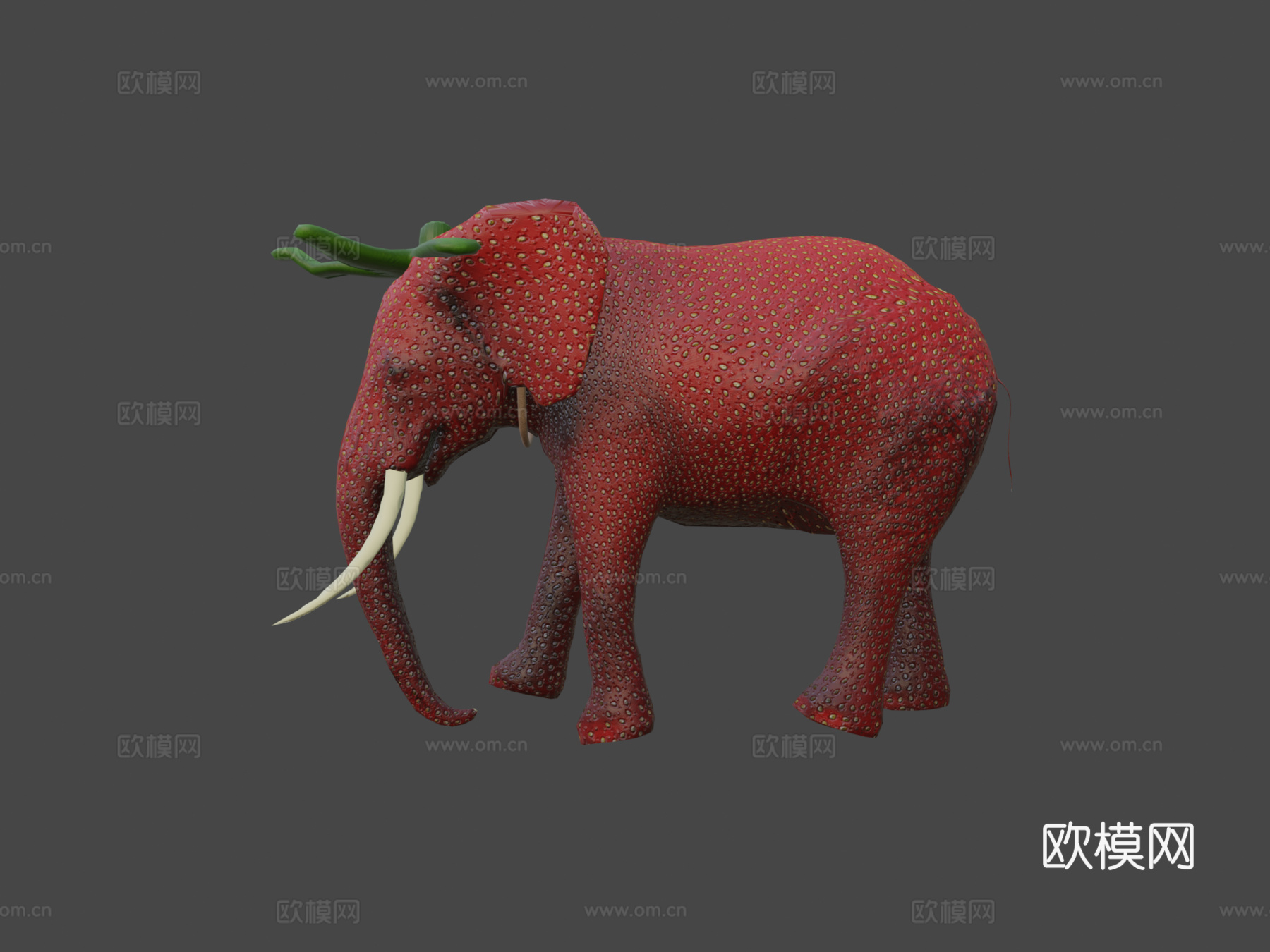 草莓大象3d模型