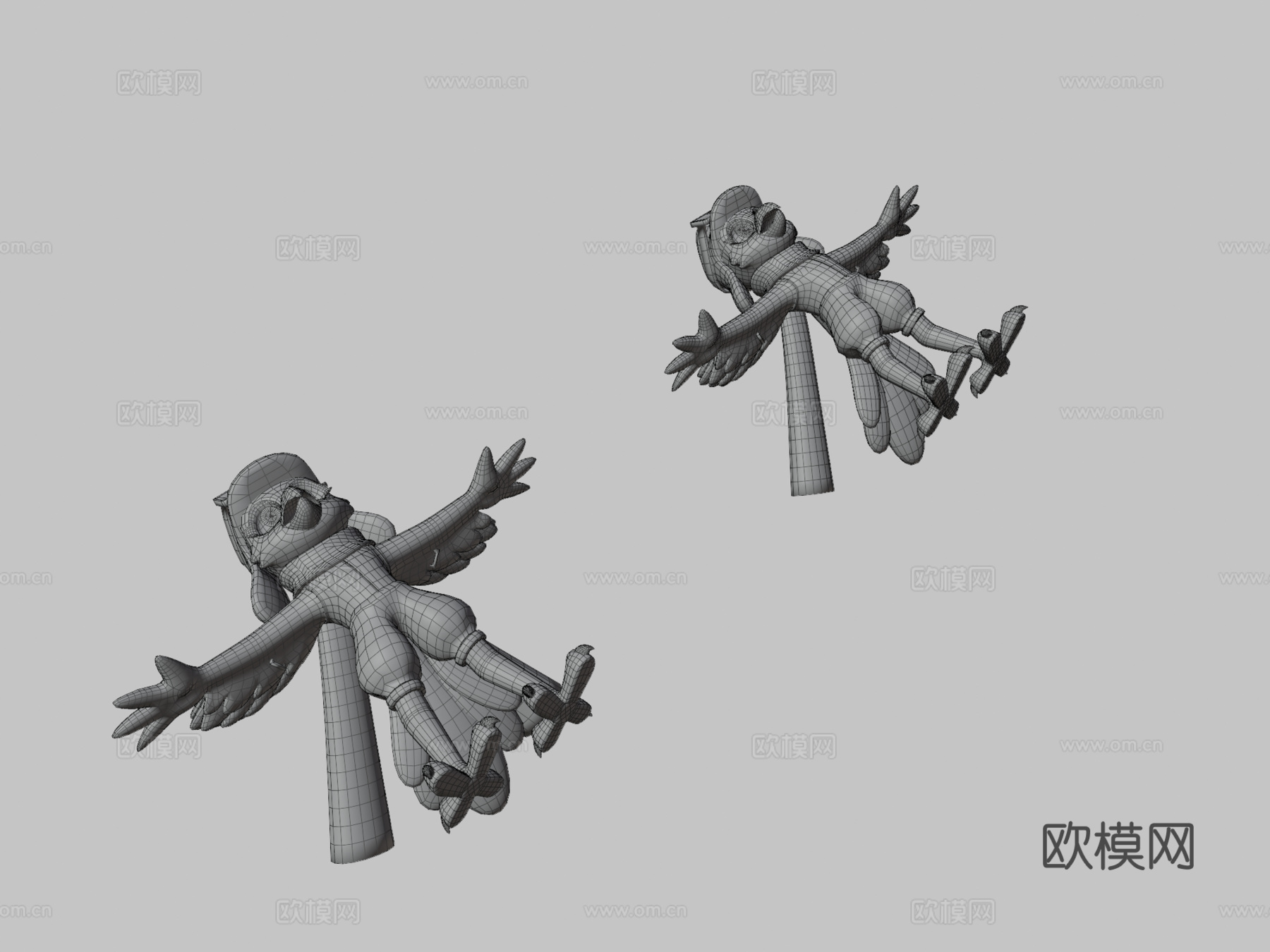 莫莉金刚鹦鹉-靛蓝公园3d模型