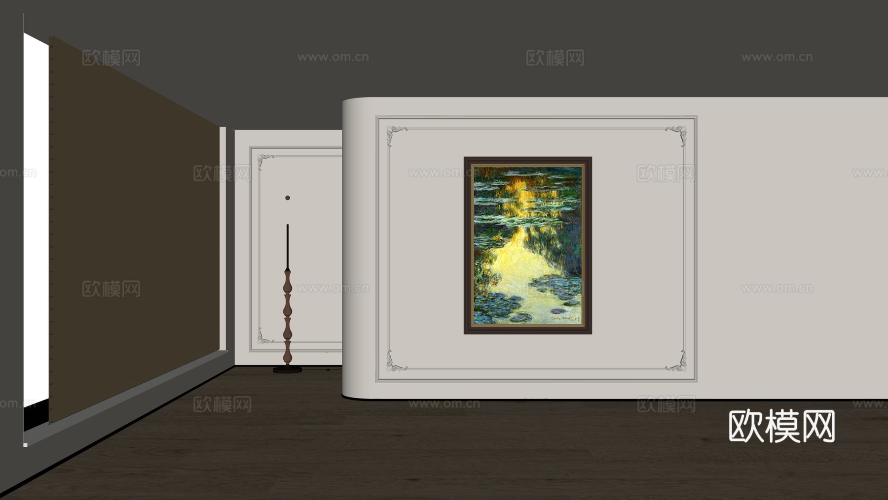 美式装饰画su模型下载（渲染图2）