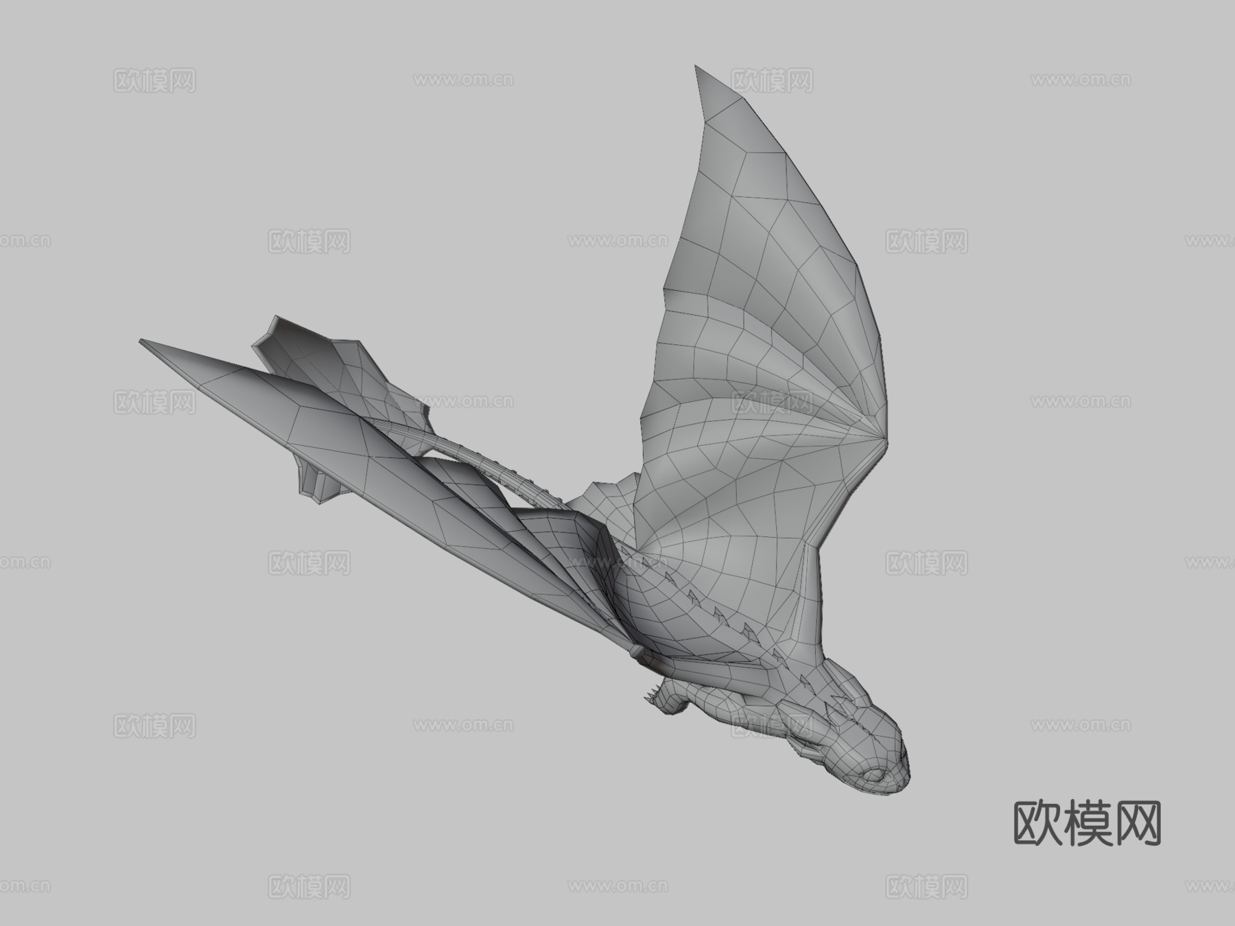 无牙低多边形龙3d模型