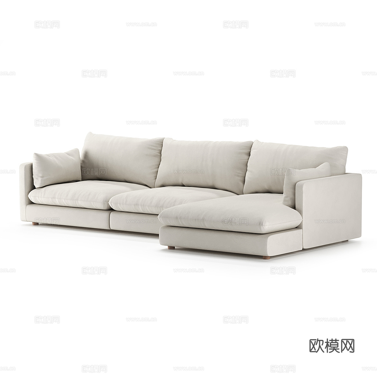 现代意式布艺转角沙发3d模型