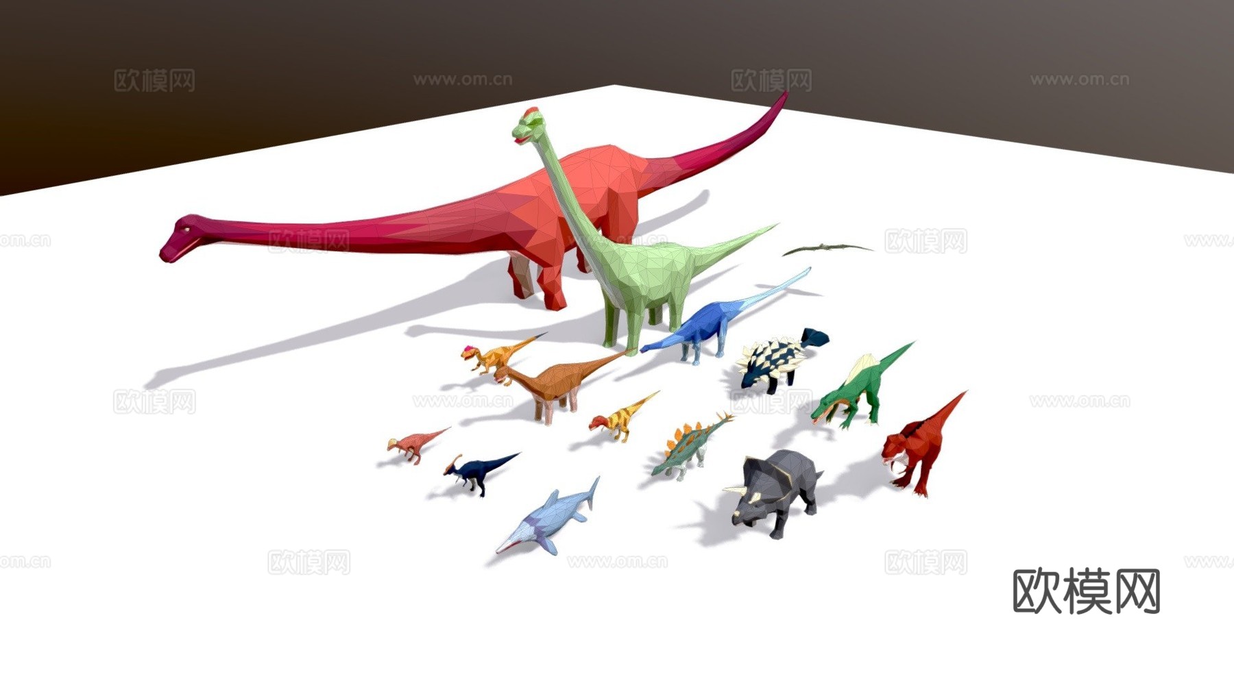 低多边形恐龙包3d模型