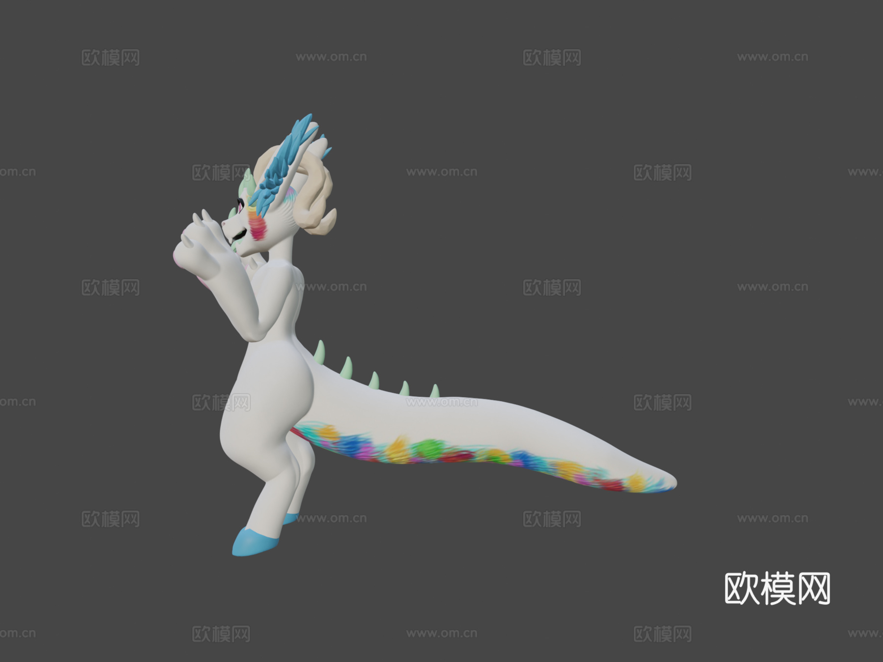 可爱棉花龙3d模型