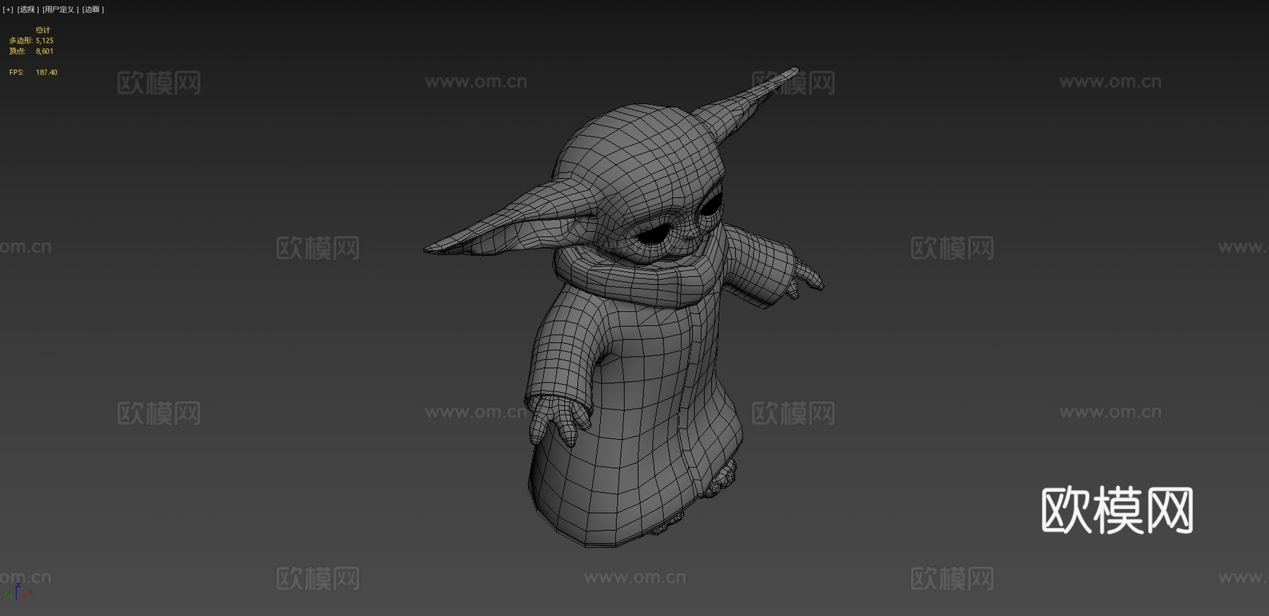 婴儿尤达纹理3d模型