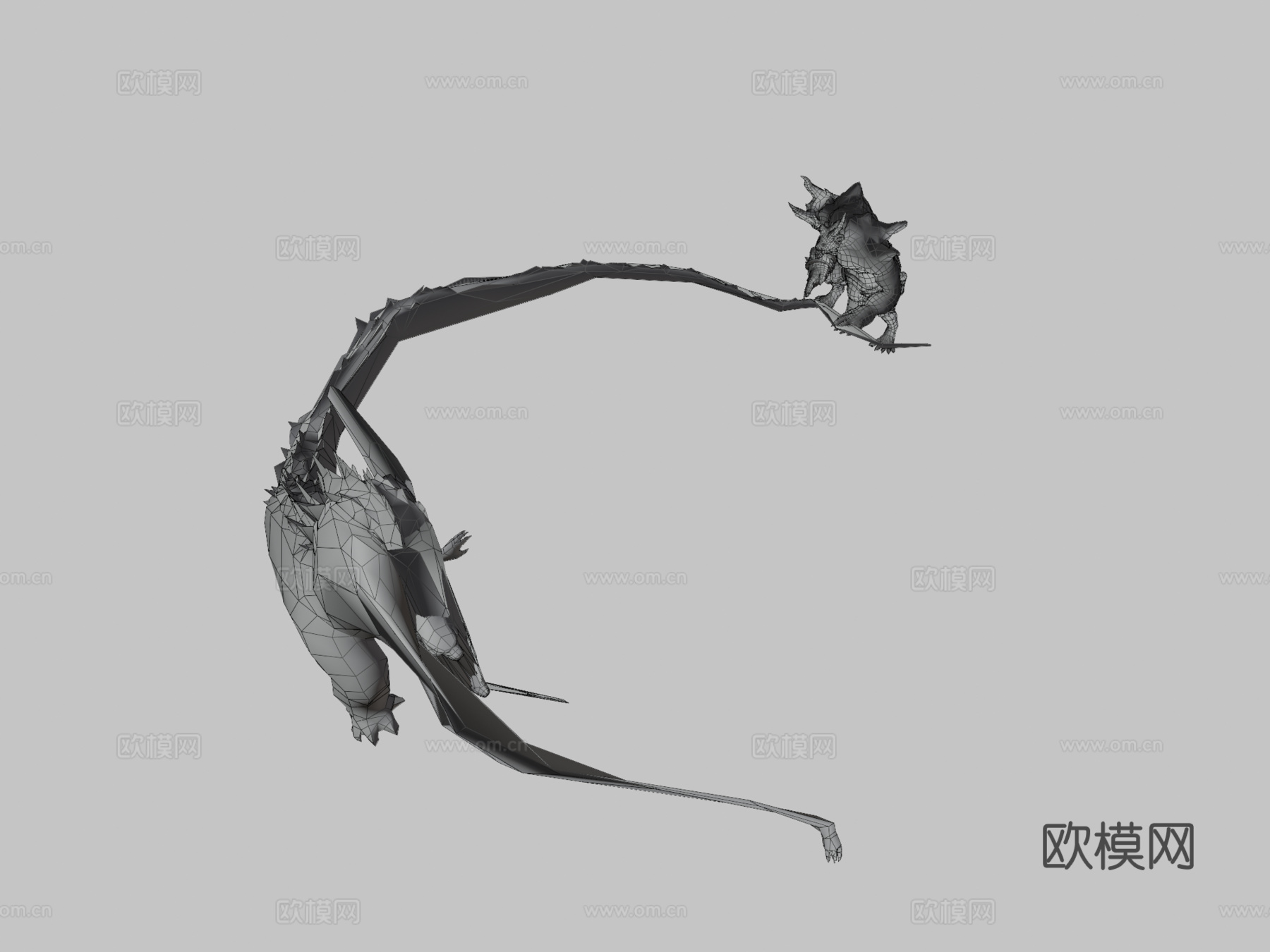 哥斯拉对战沃洛克怪物3d模型