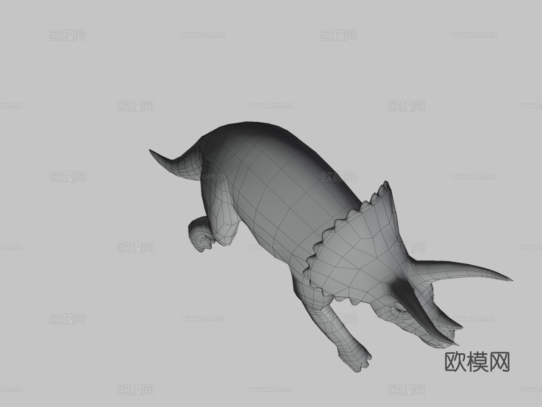三角龙低多边形3d模型
