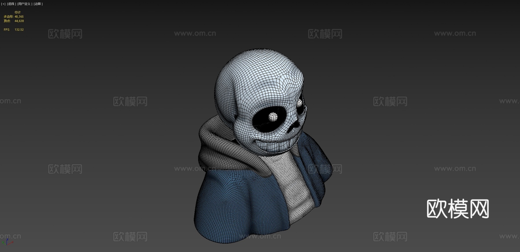 骷髅桑斯半身像3d模型
