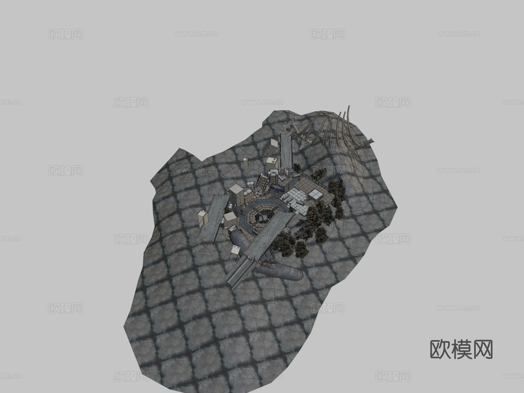 FreeFire旧狂暴大厅3D模型OBJ3d模型