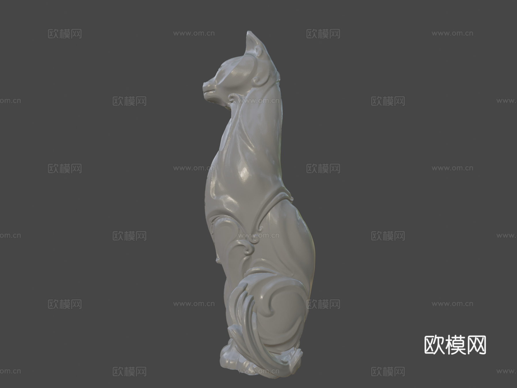 猫雕像3d模型