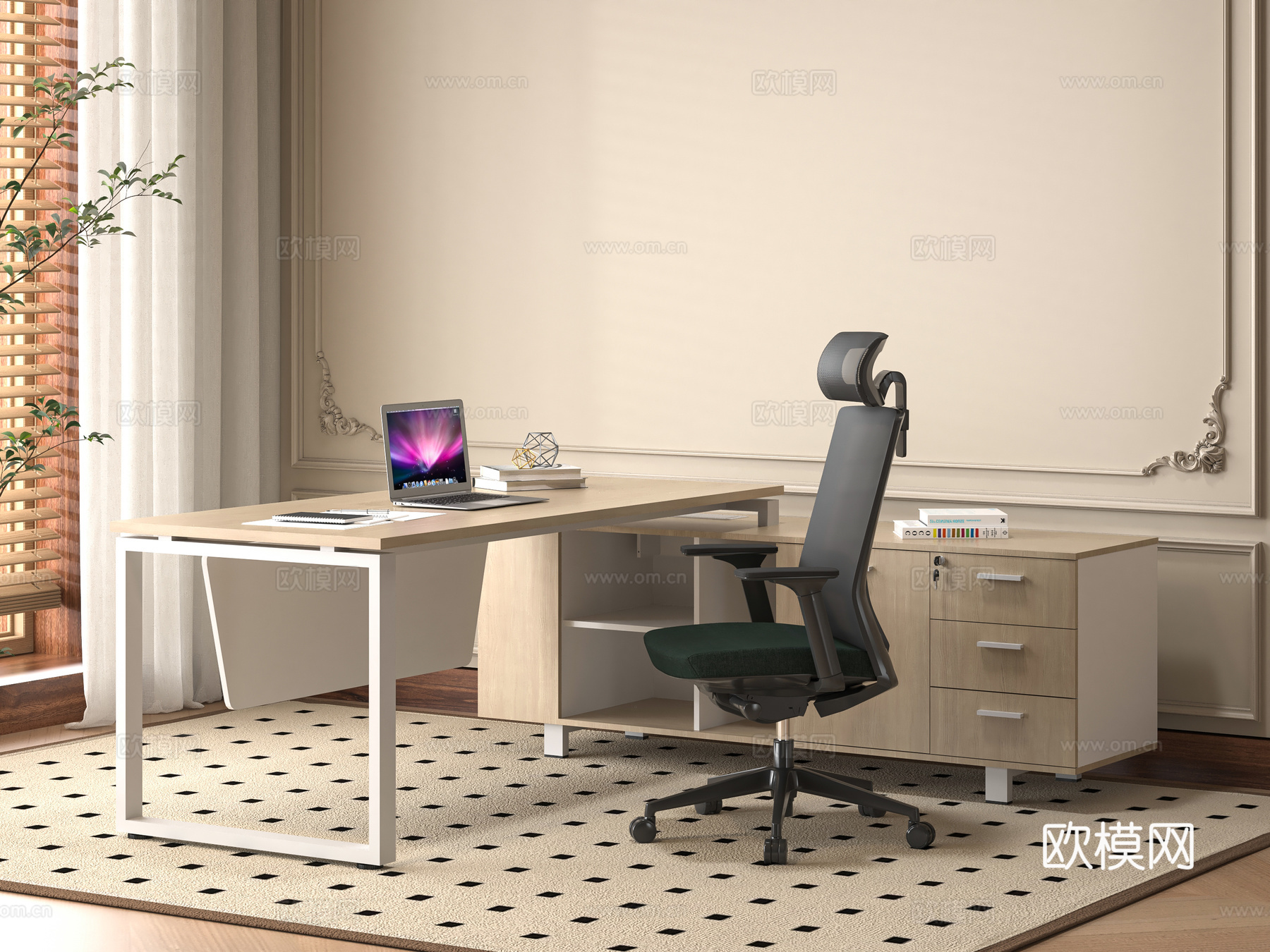现代办公桌椅3d模型
