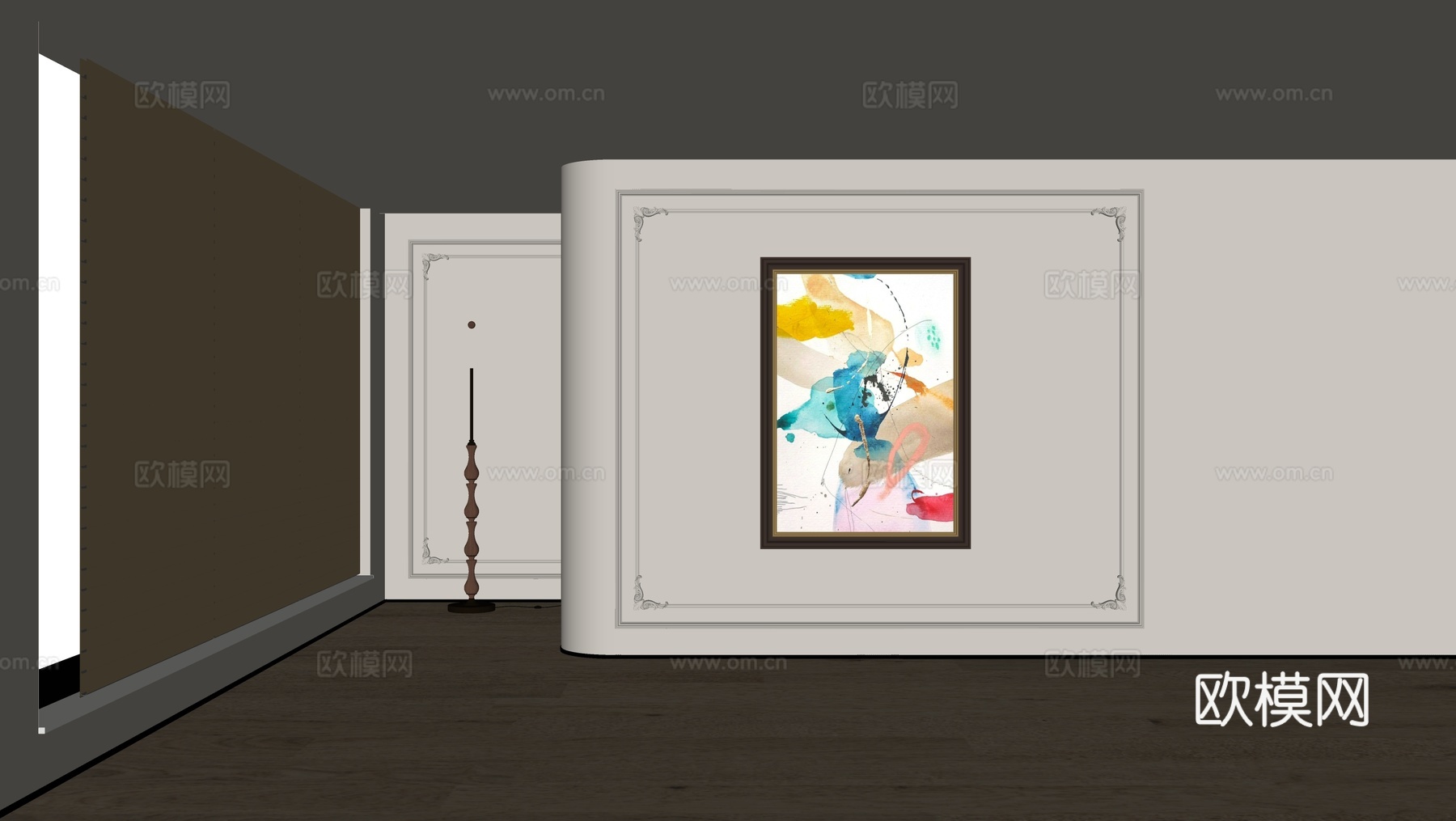 美式装饰画su模型