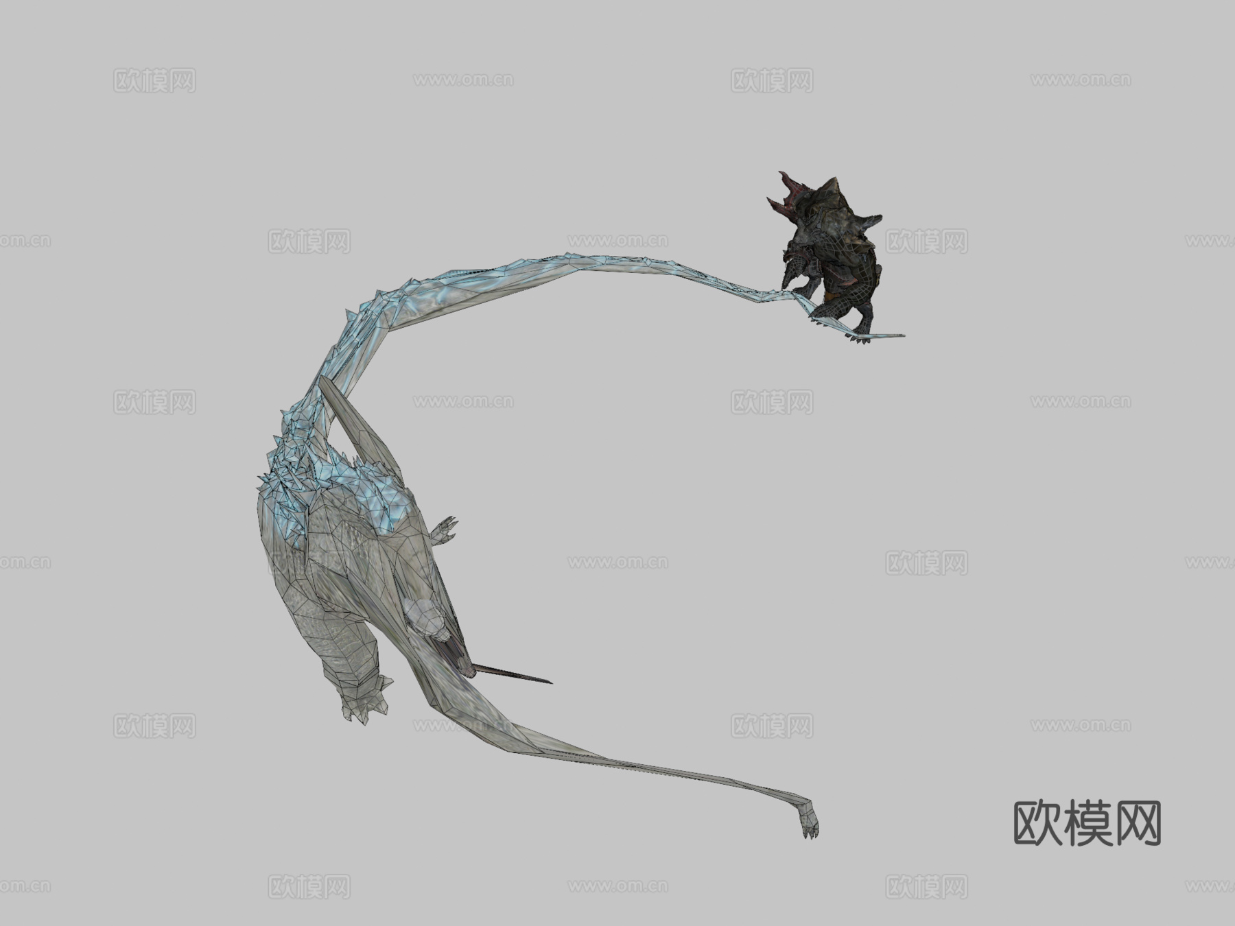 哥斯拉对战沃洛克怪物3d模型