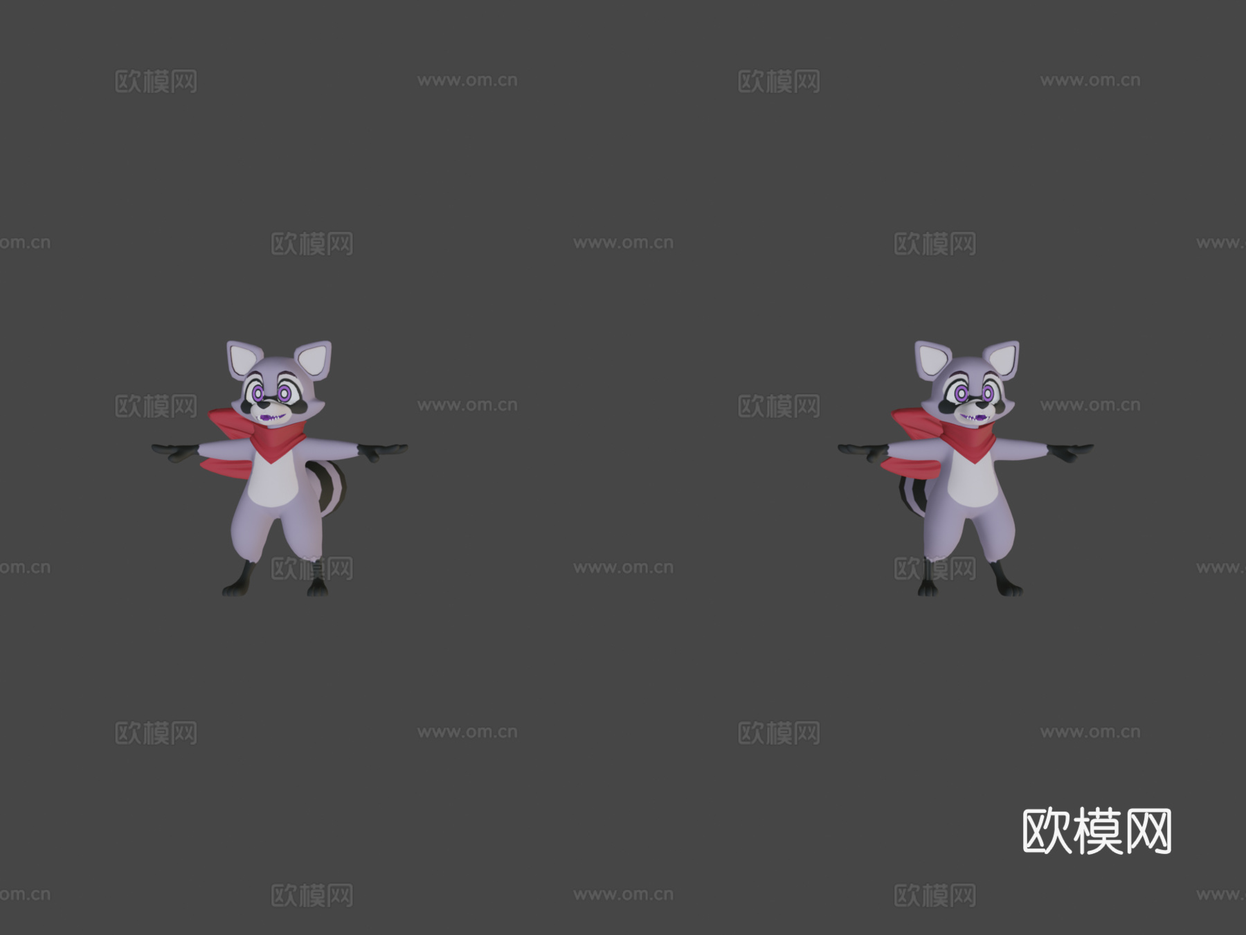 漫步浣熊-靛蓝公园3d模型