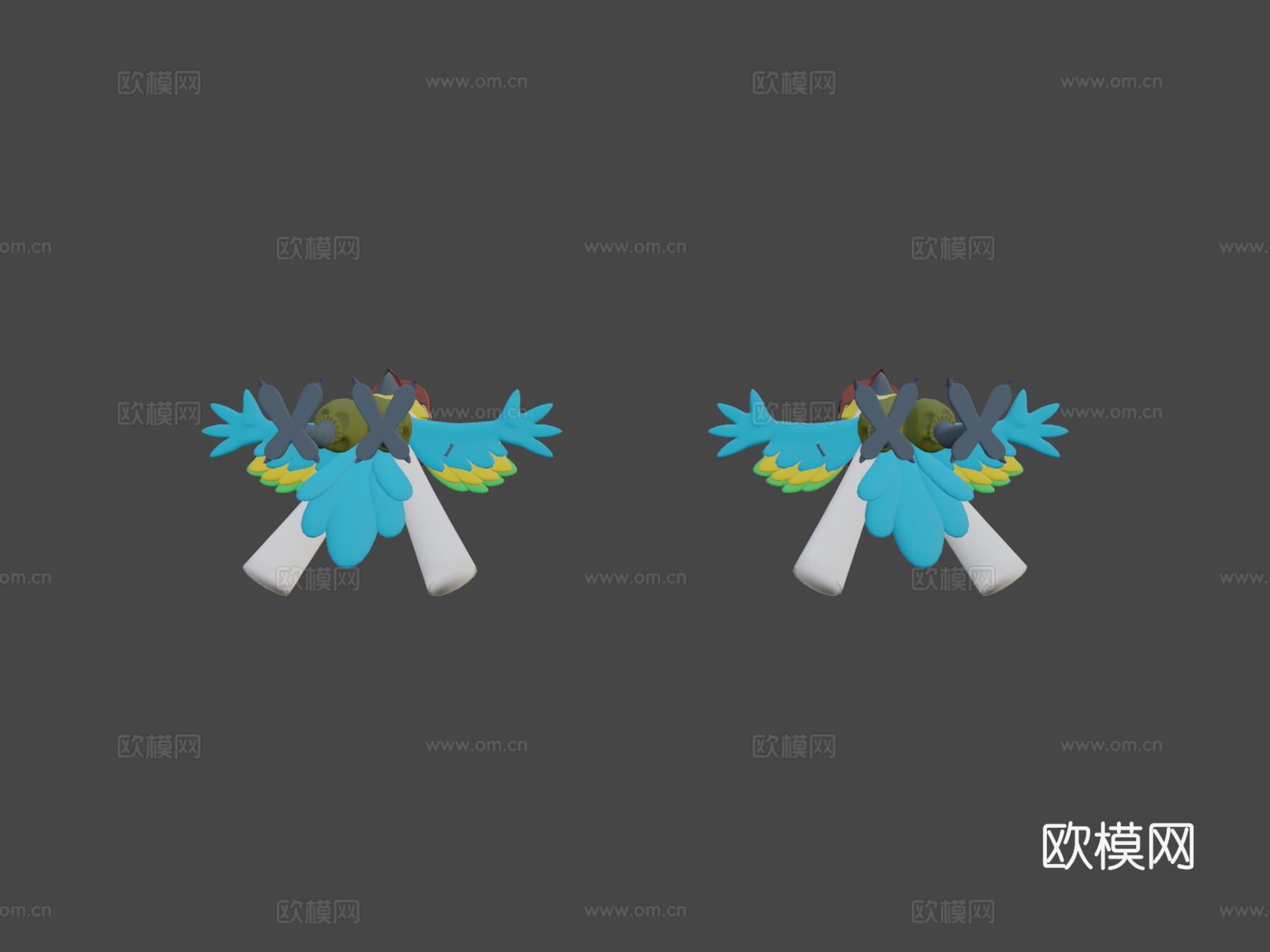 莫莉金刚鹦鹉-靛蓝公园3d模型