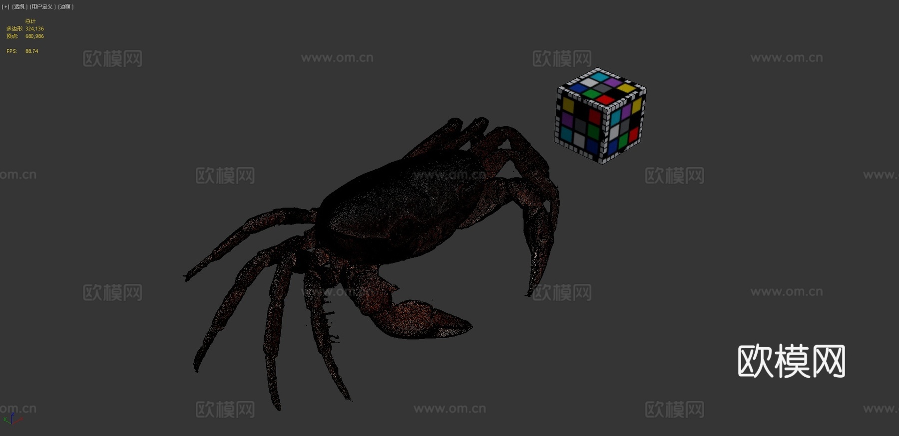 CC0泽蟹日本淡水蟹3d模型