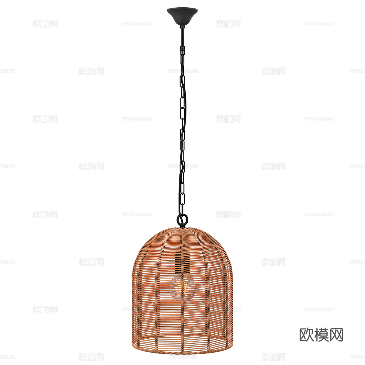 新中式侘寂藤编装饰吊灯3d模型