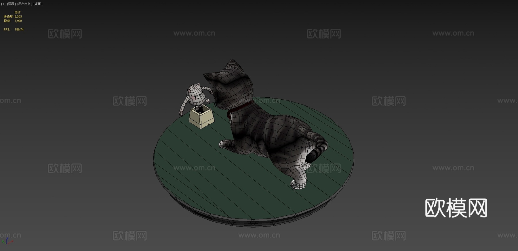 玩木偶的可爱小猫3d模型