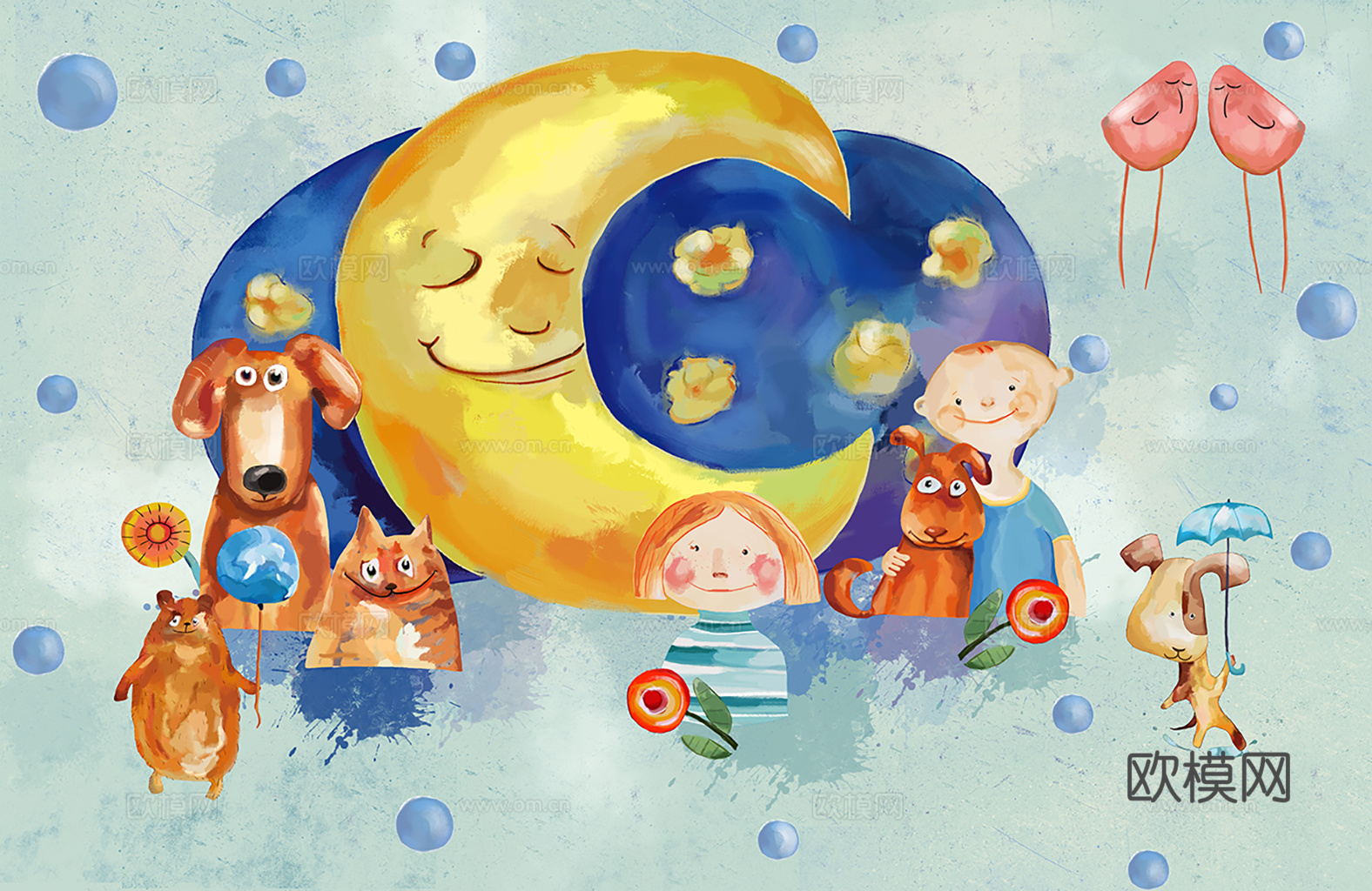 现代 简约 可爱 儿童壁纸 墙布下载