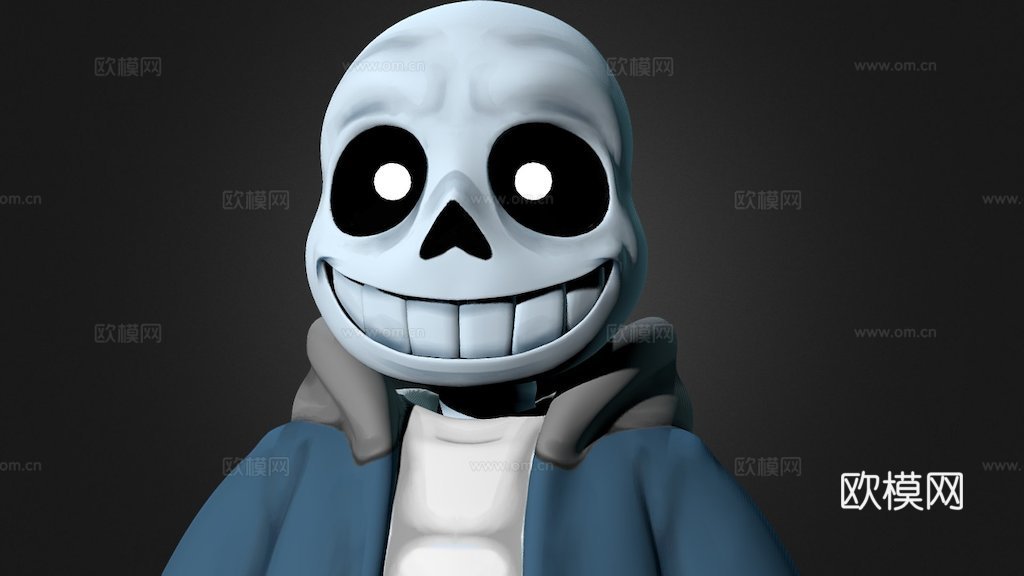 骷髅桑斯半身像3d模型