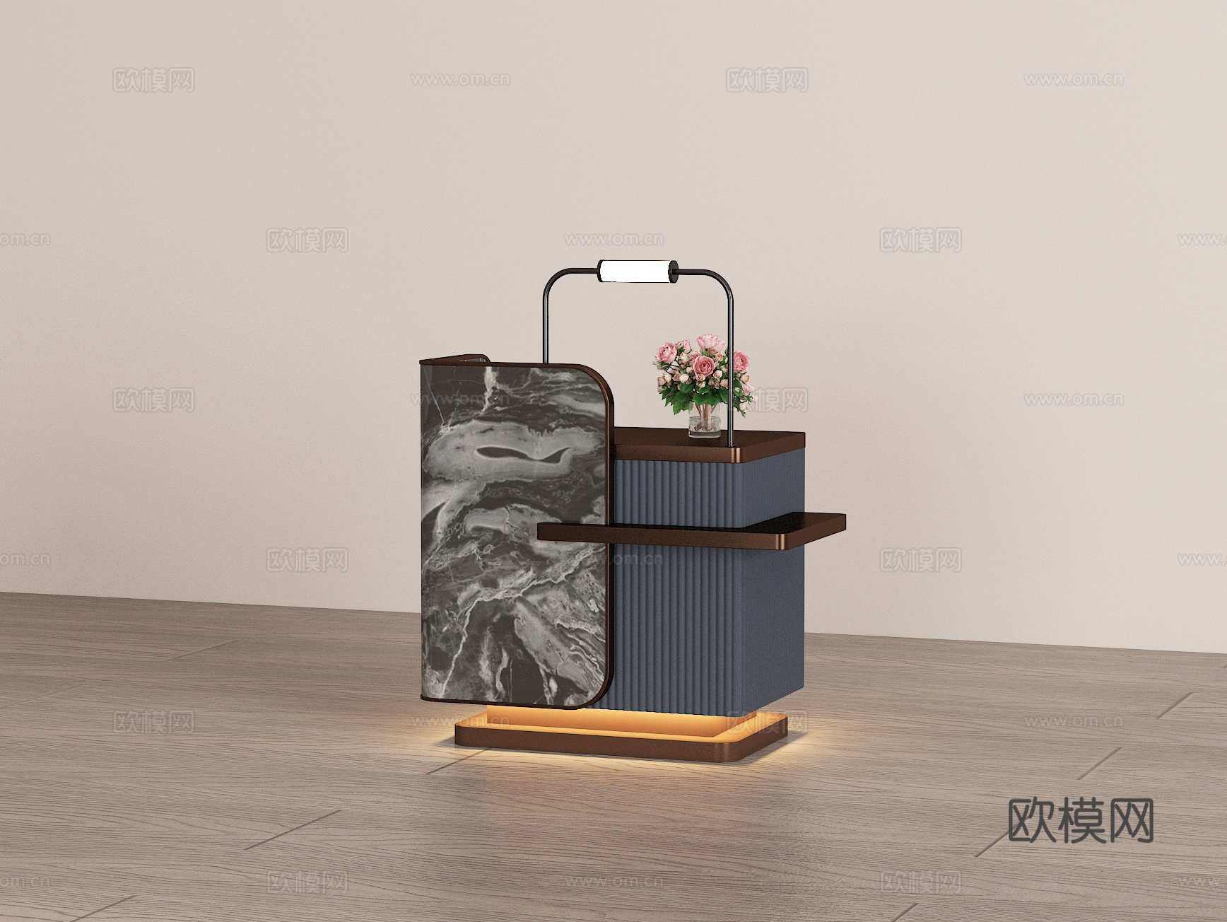 现代轻奢咨客台3d模型