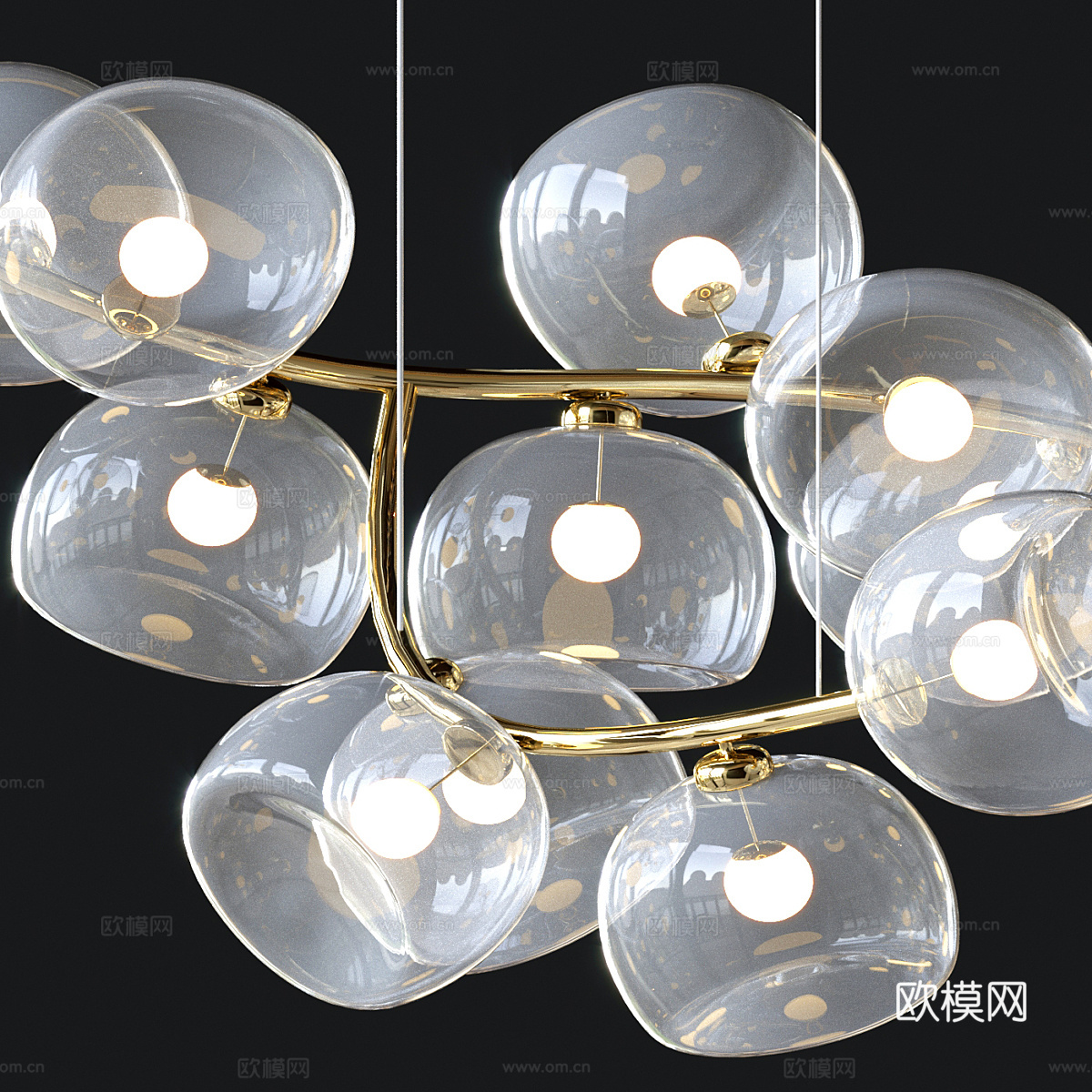 现代轻奢工艺吊灯3d模型