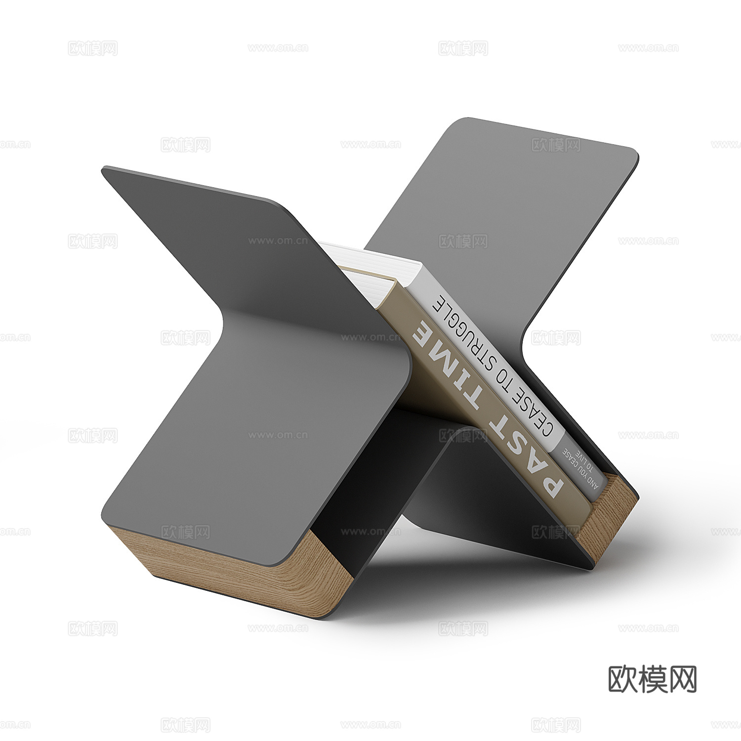 现代意式极简书夹 书靠3d模型