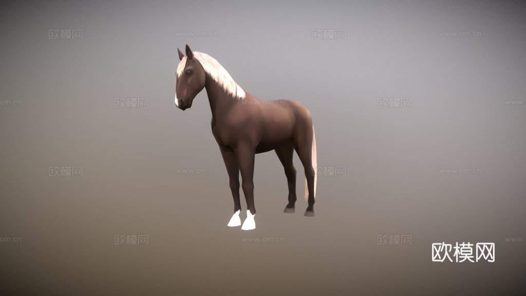 低多边形马3d模型