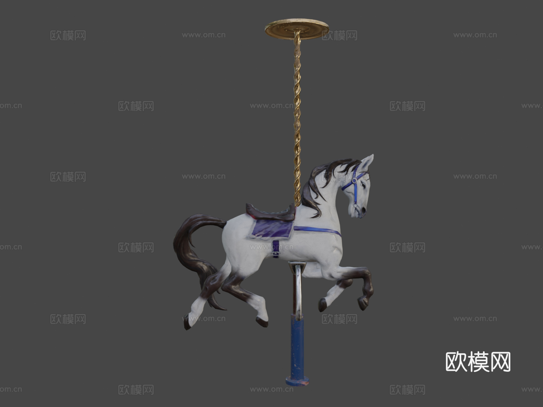 简易旋转木马3d模型