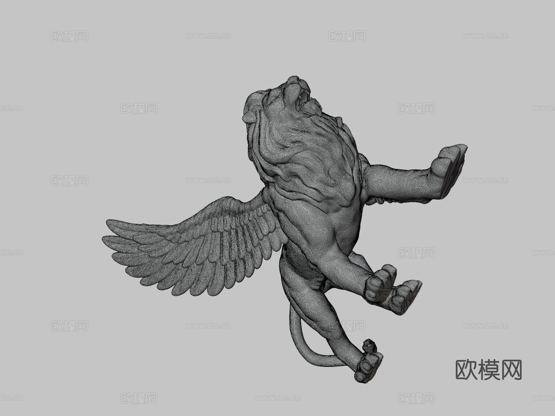 带翼狮子3d模型