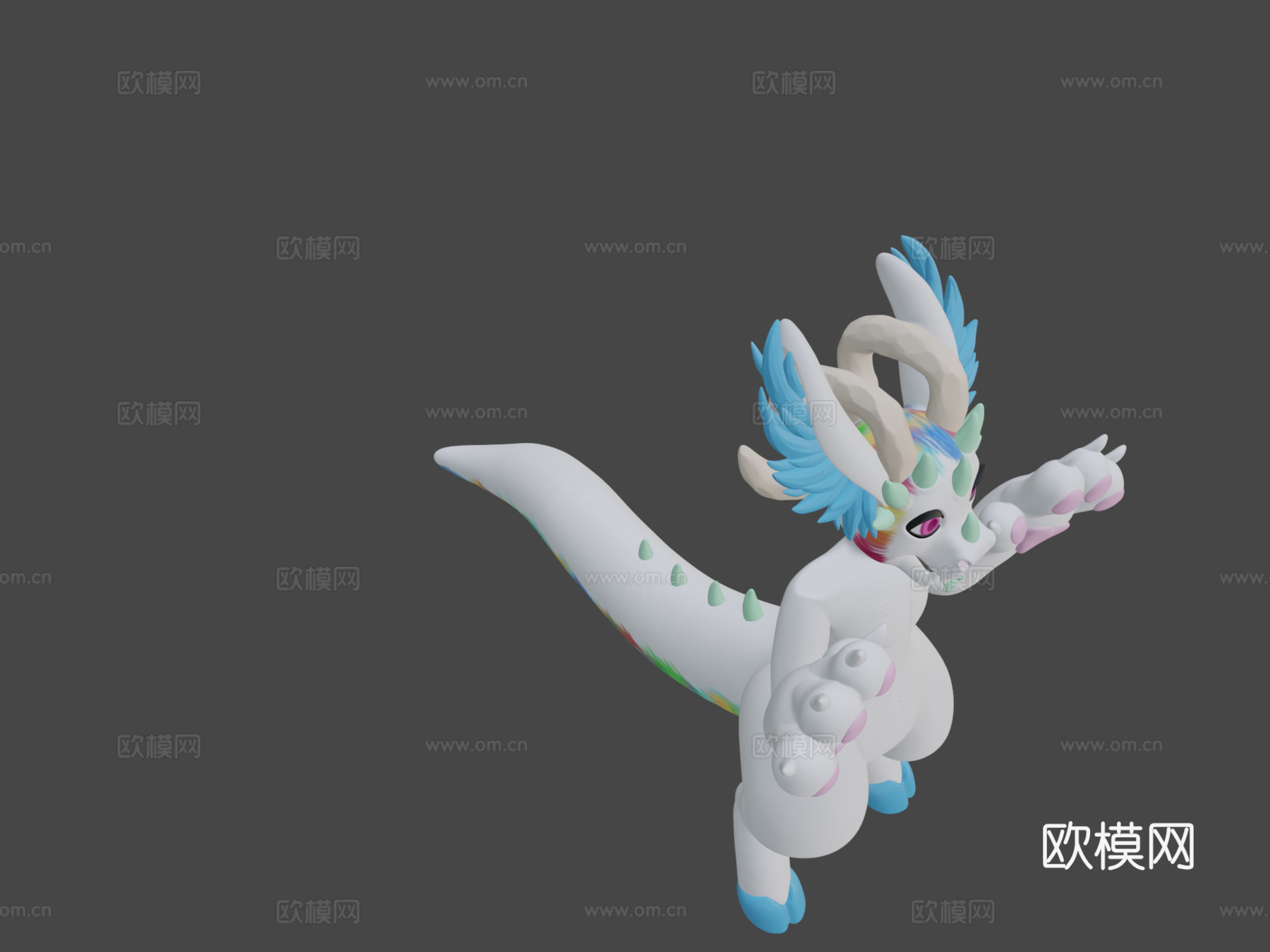 可爱棉花龙3d模型