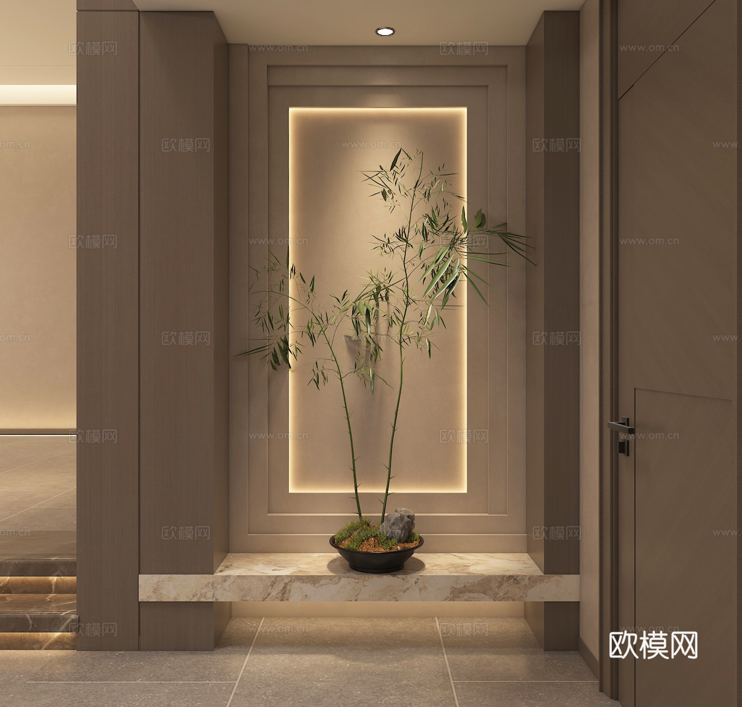 现代玄关过道 玄关造型3d模型