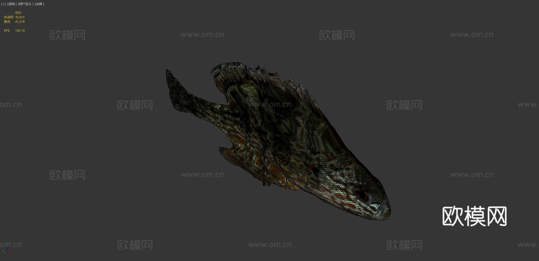 模型38-南瓜籽太阳鱼3d模型