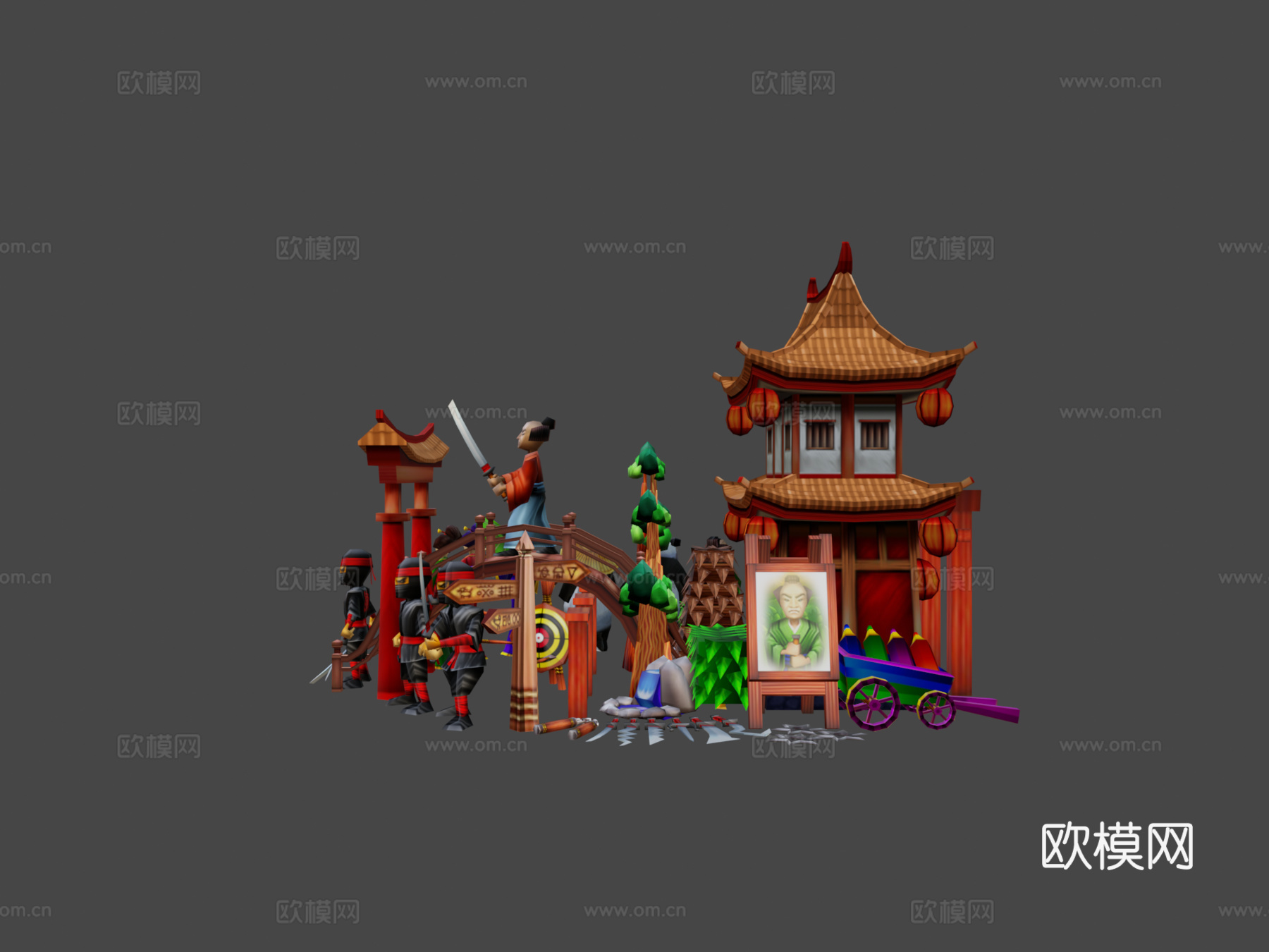 低多边形亚洲包3d模型