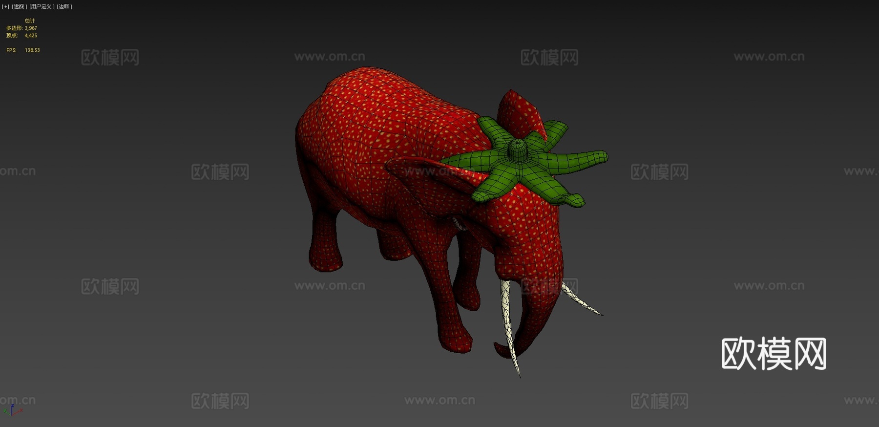 草莓大象3d模型