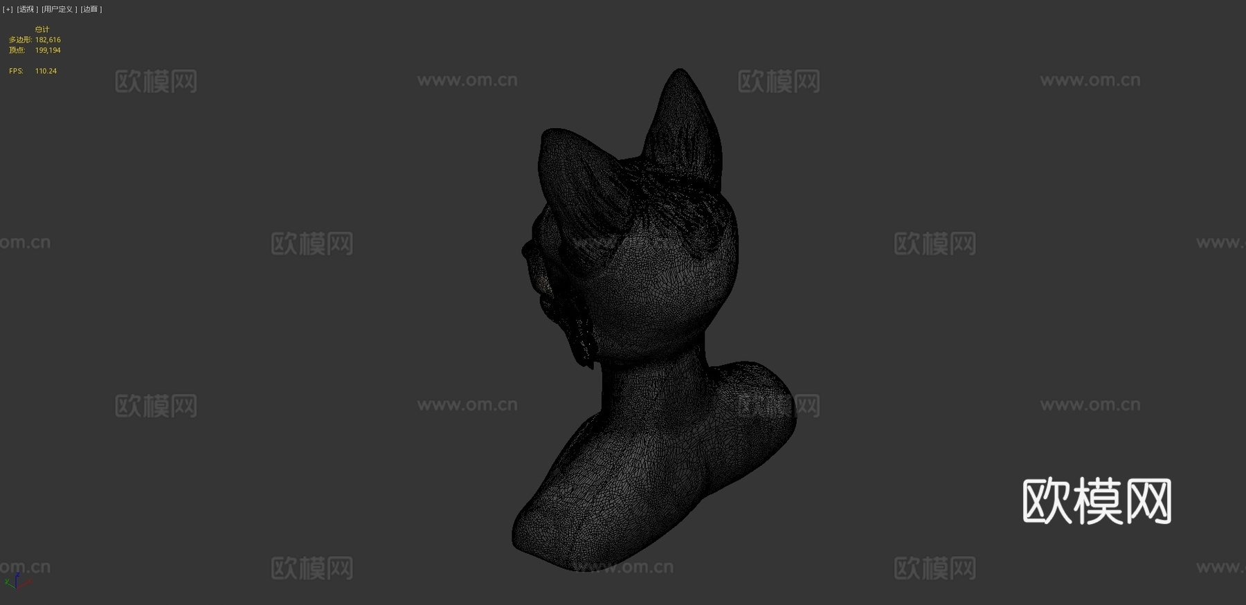 兽人男性头部研究-优化版3d模型