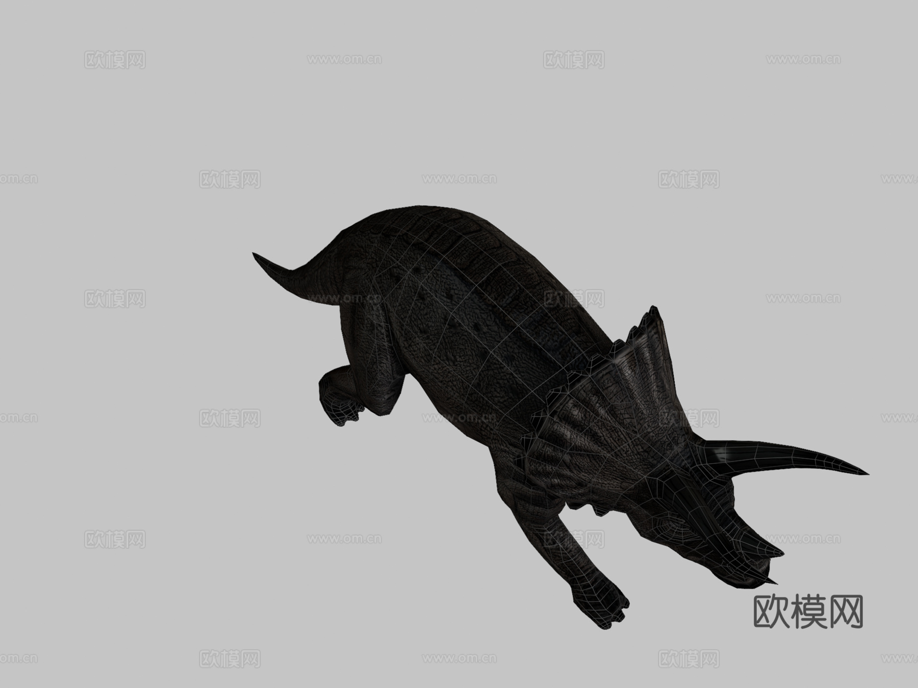 三角龙低多边形3d模型