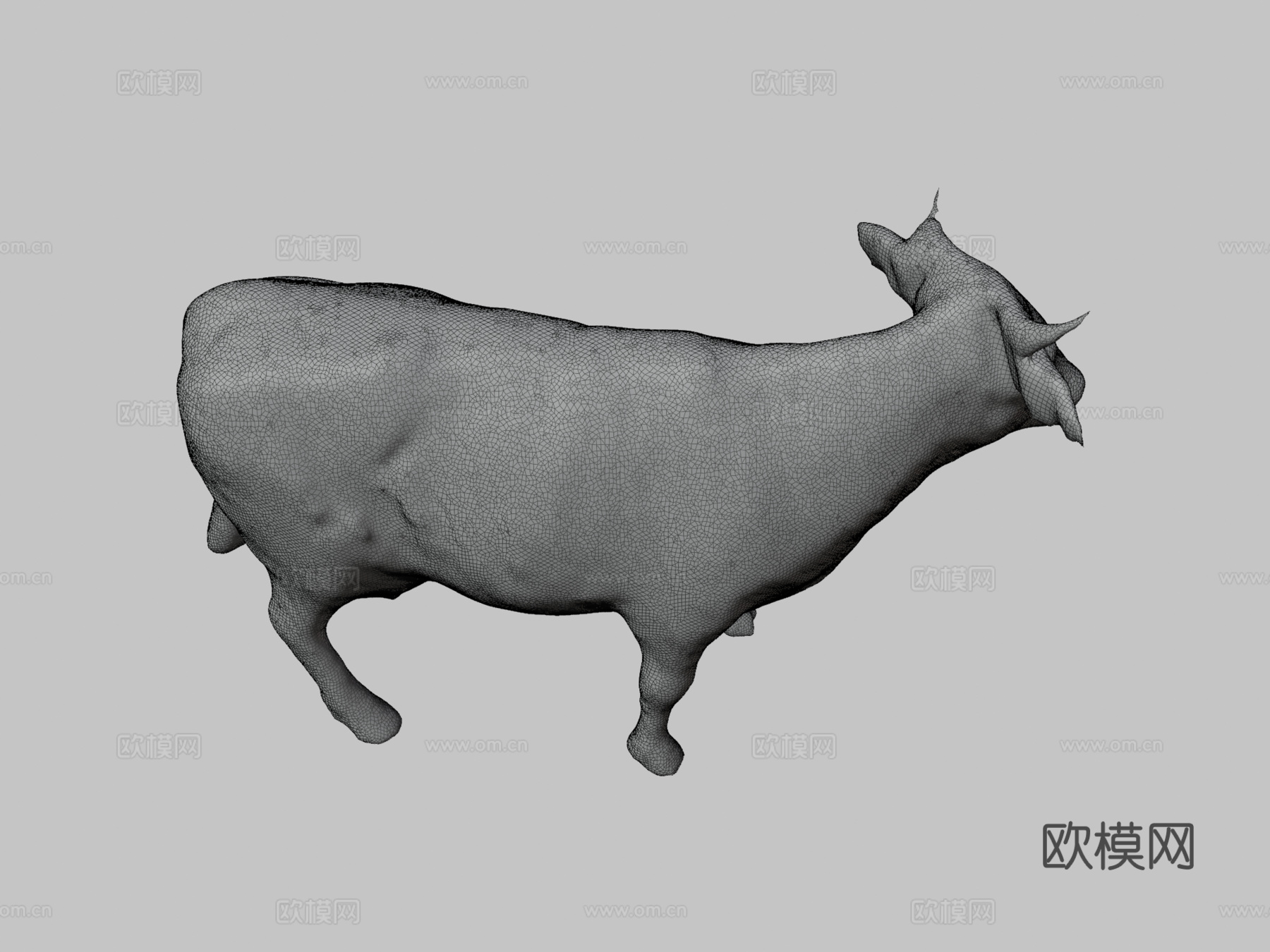 扫描奶牛3d模型