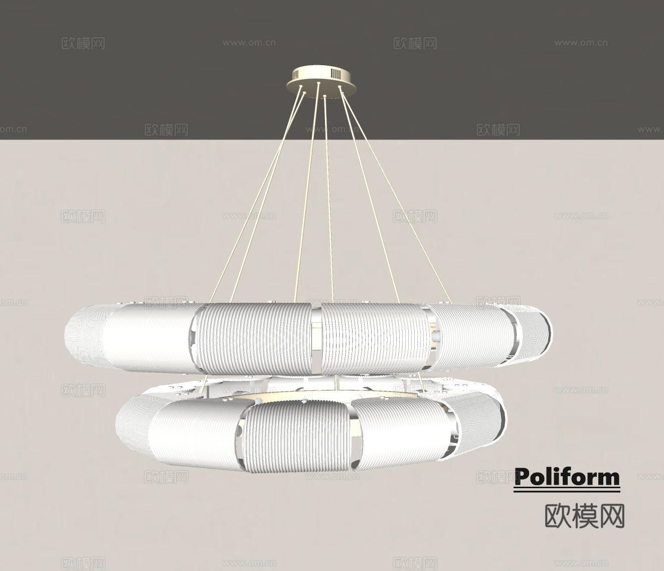 现代意式轻奢吊灯 法式奶油吊灯 艺术装饰吊灯 卧室客厅吊灯su模型