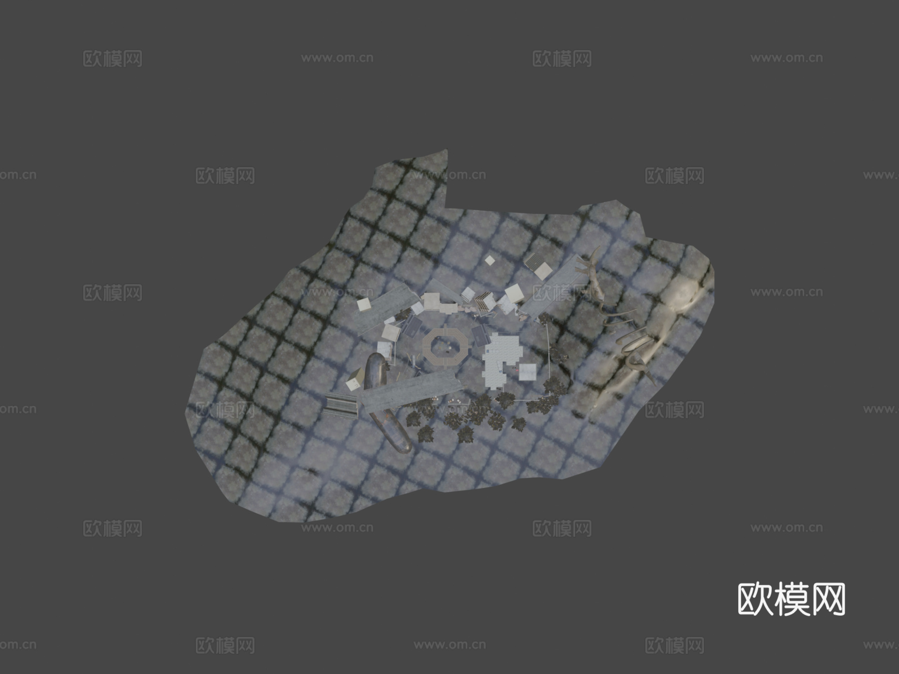 FreeFire旧狂暴大厅3D模型OBJ3d模型