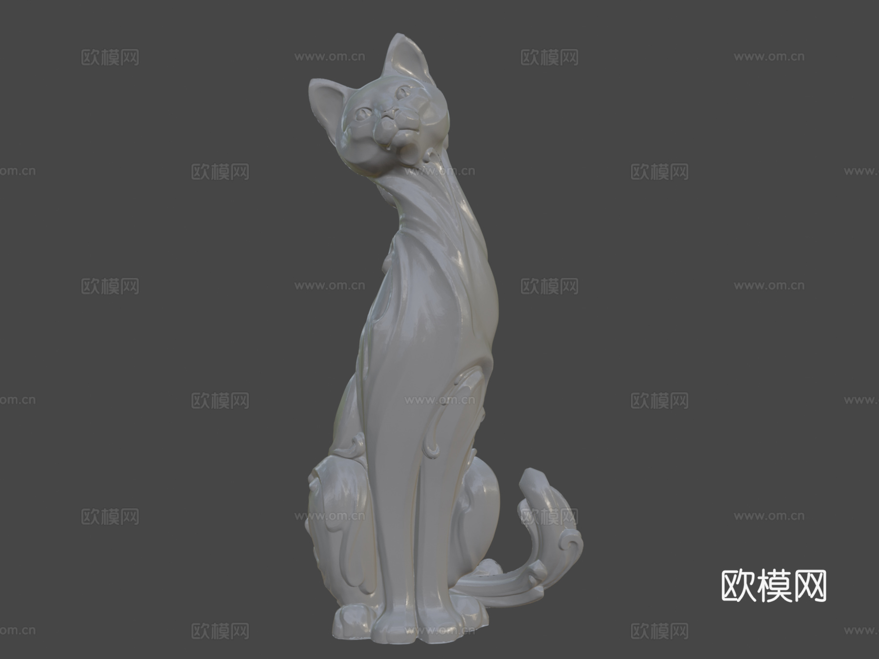 猫雕像3d模型