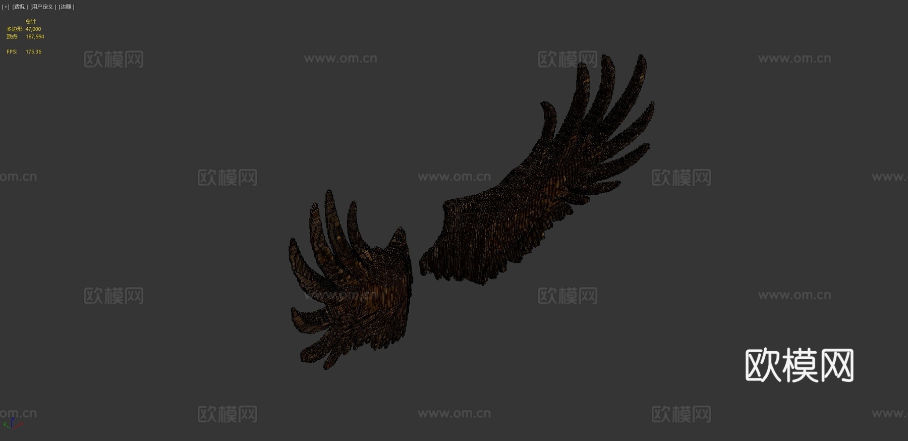 鹰-掠食鸟翅膀MinecraftJSON模型3d模型