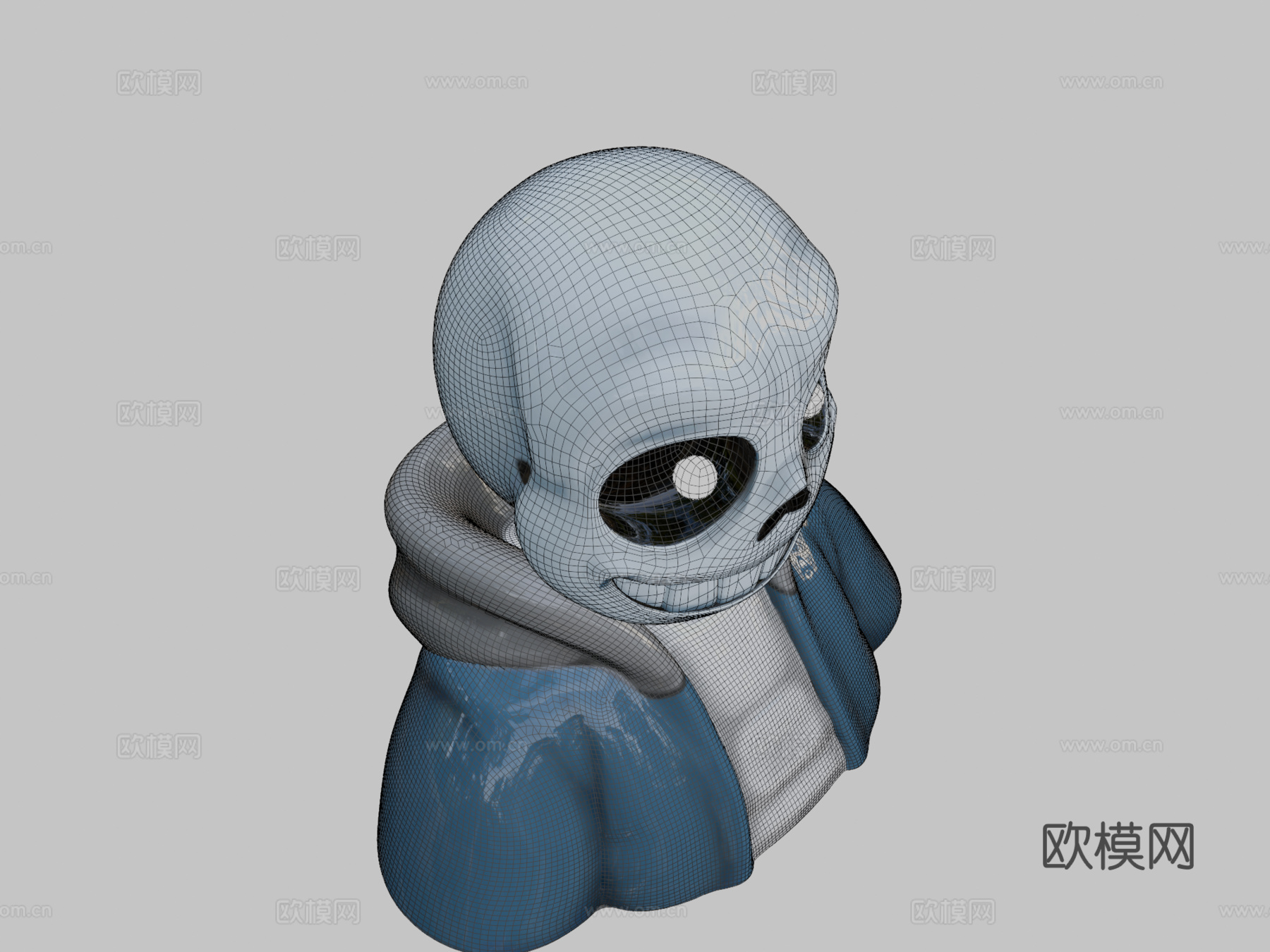 骷髅桑斯半身像3d模型
