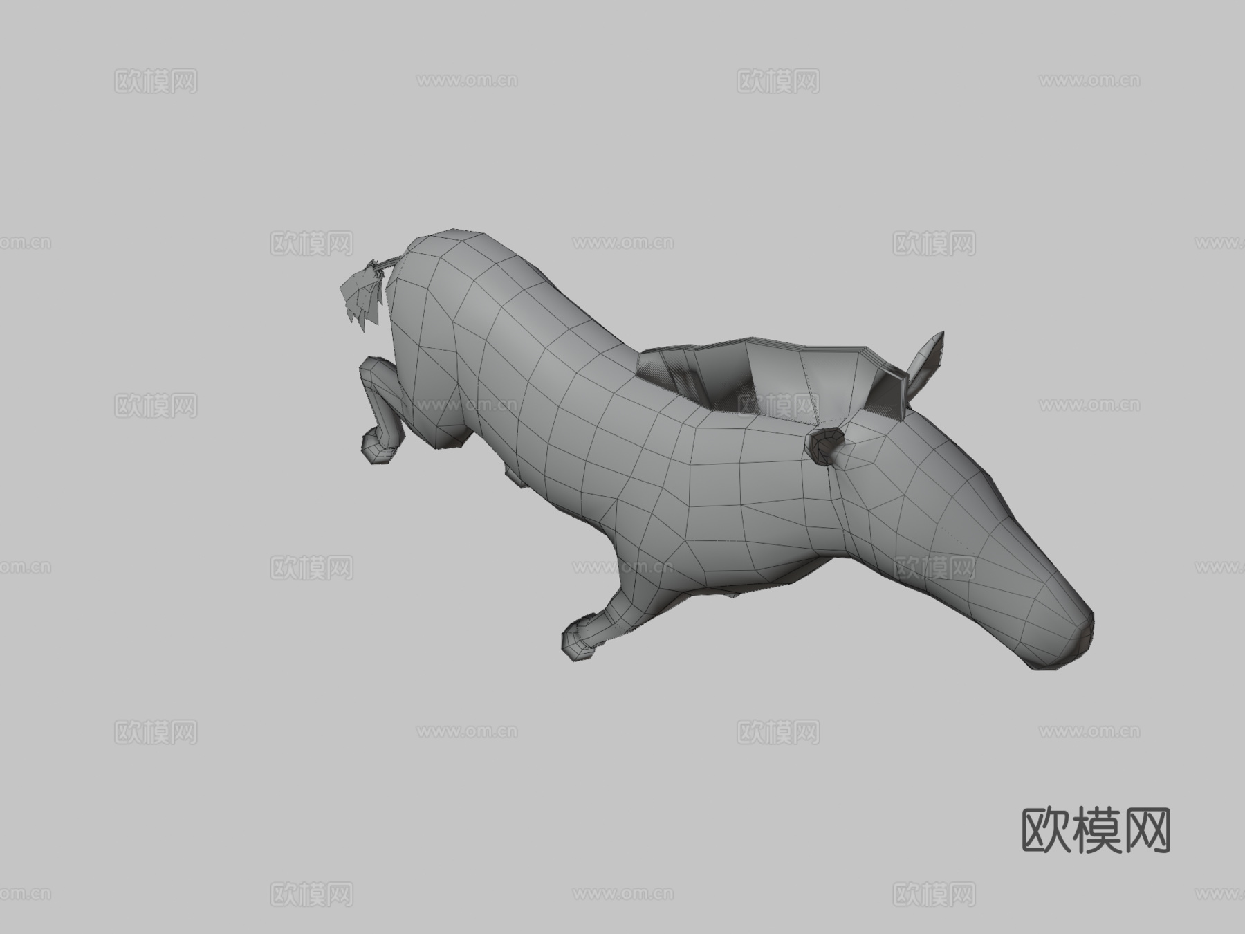 斑马奔跑3d模型