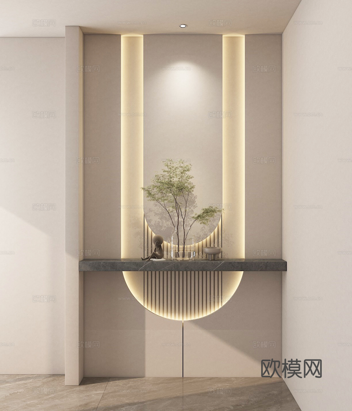 现代玄关 入户玄关造型3d模型