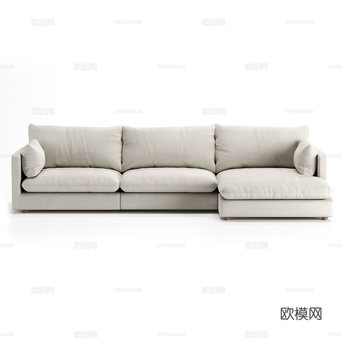 现代意式布艺转角沙发3d模型