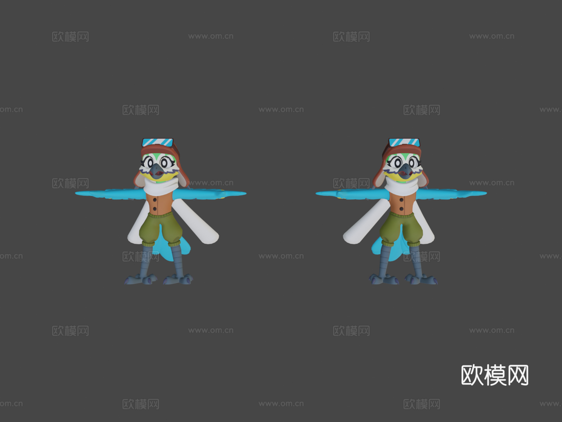 莫莉金刚鹦鹉-靛蓝公园3d模型