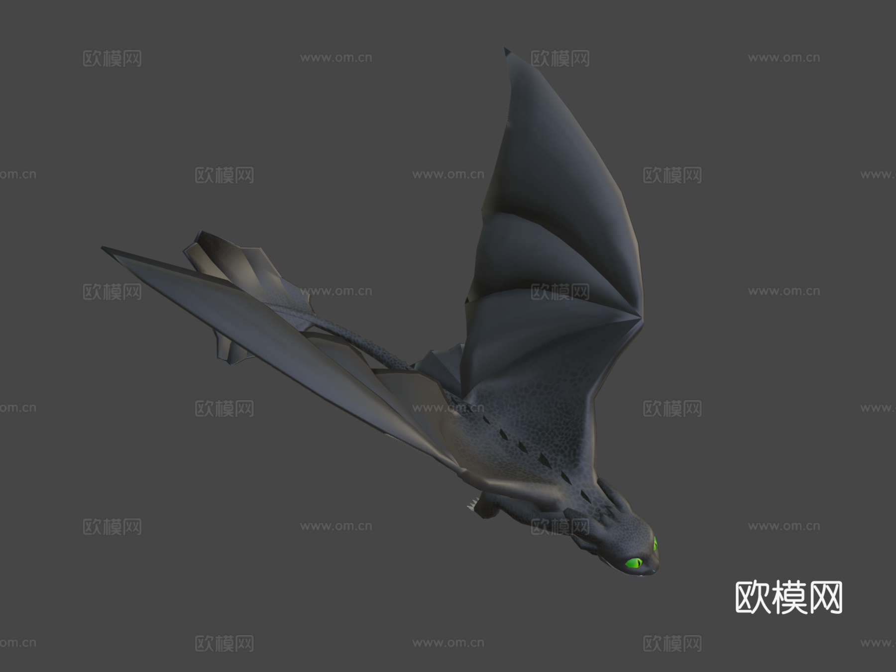 无牙低多边形龙3d模型