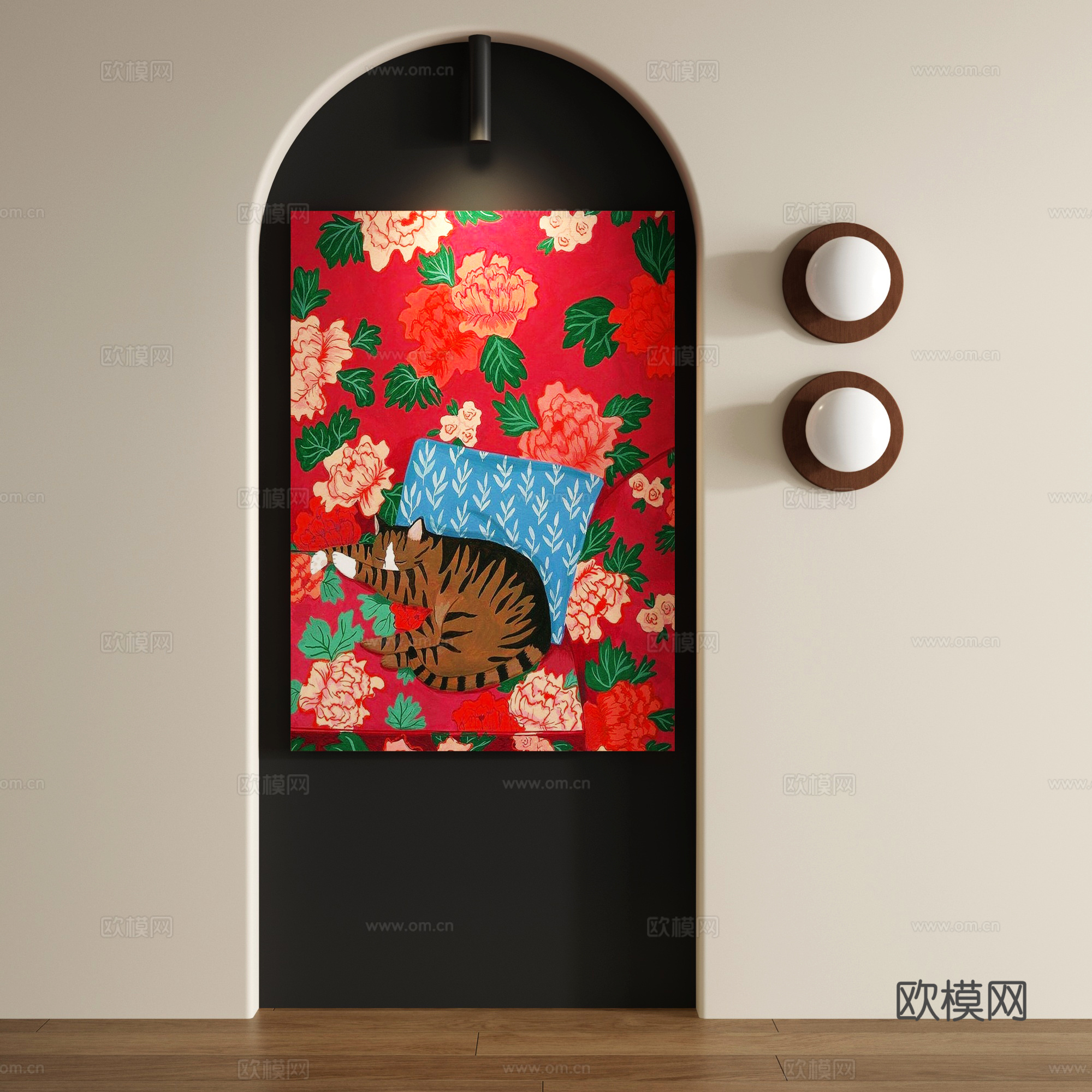 复古抽象无框画su模型
